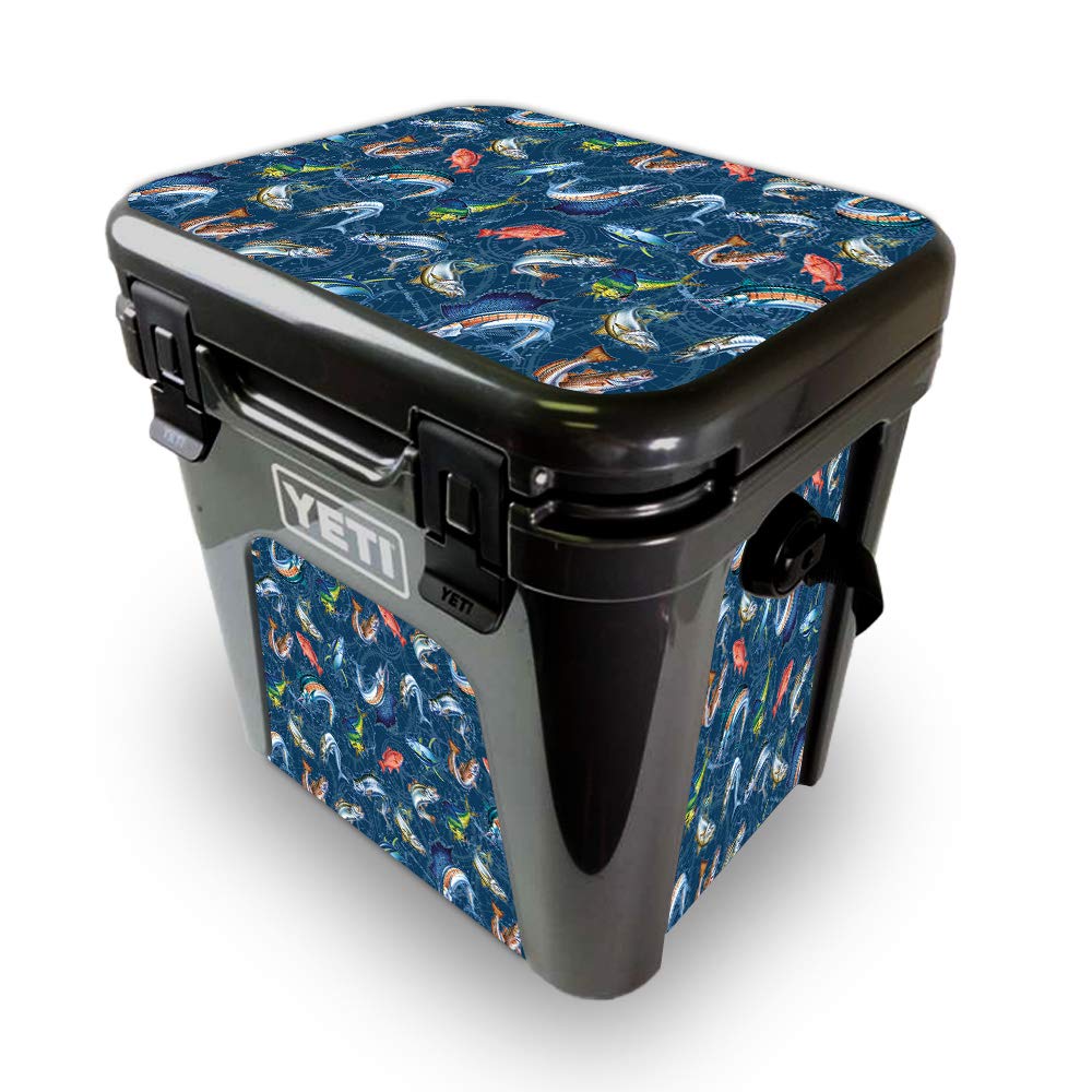 MightySkins Vinyl Wrap Compatible with Yeti Roadie 24 Hard Cooler - Saltwater Compass Design | Protective Skin Cover | Easy to Apply & Remove | Made in USA | Perfect for Camping, Beach Trips & Outdoor Adventures