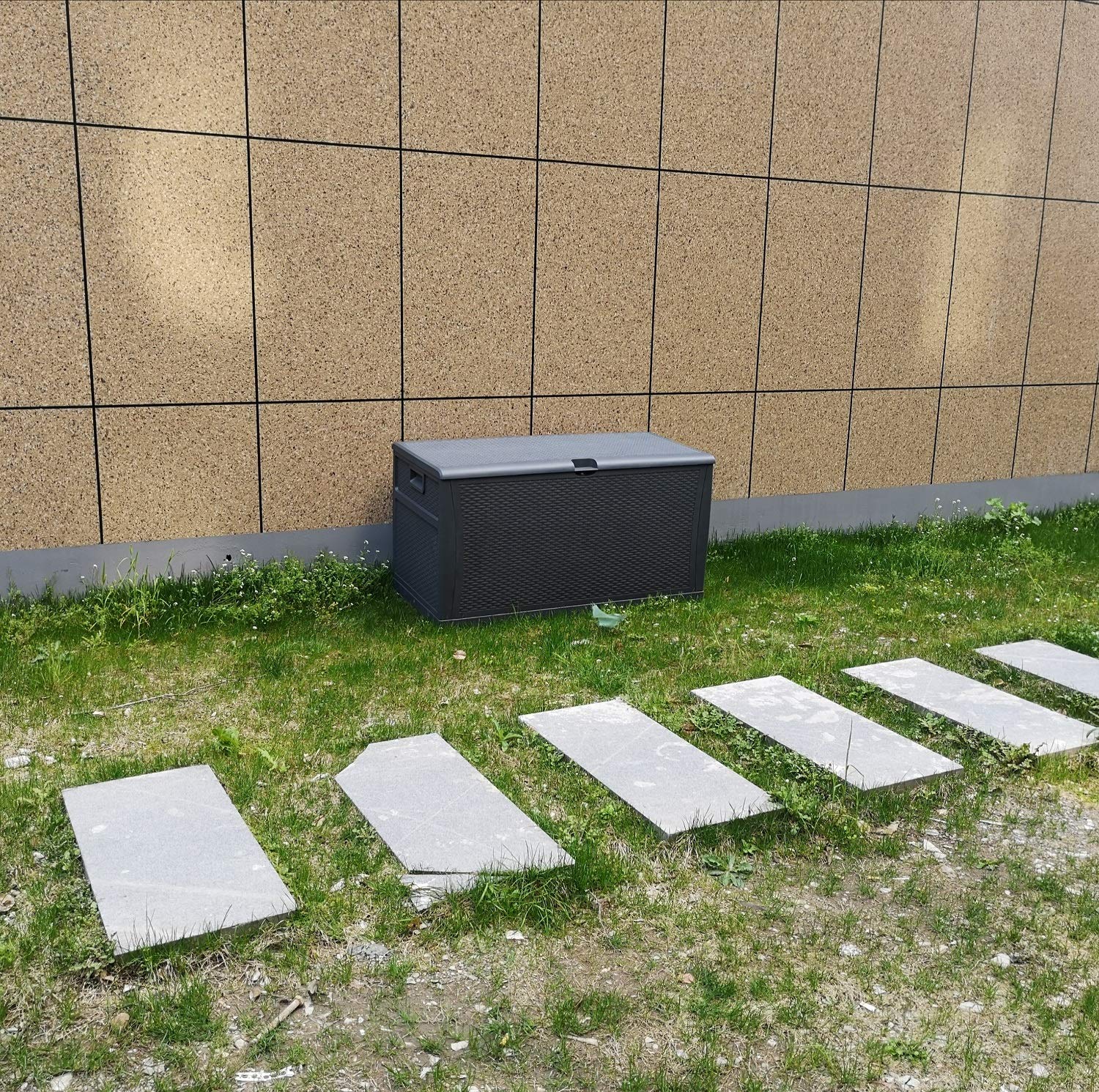 120-Gallon Waterproof Outdoor Storage Deck Box - Durable Plastic Deck Box for Patio, Garden & Backyard Organization - Perfect for Cushions, Toys & Pool Accessories