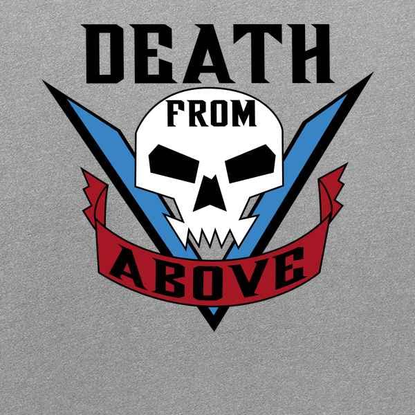 Pop Threads Death from Above Graphic T-Shirt for Men | Vintage Tattoo Design Cotton Tee | Casual Wear, Cosplay & Street Style Outfits