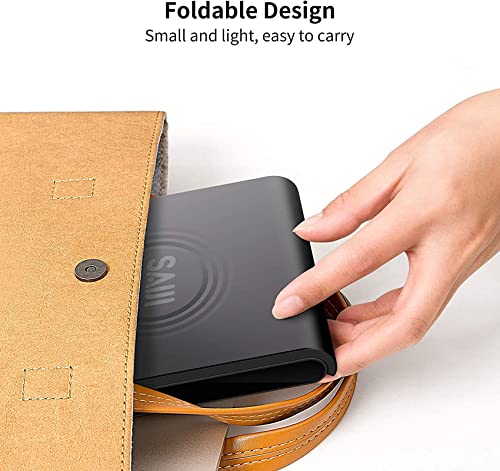 SAIJI Adjustable Tablet Stand Holder - Portable & Foldable Desktop Stand Dock for iPad, iPhone, Nintendo Switch, Samsung Galaxy & Kindle Fire - Black | Perfect for Home, Office & Travel Use