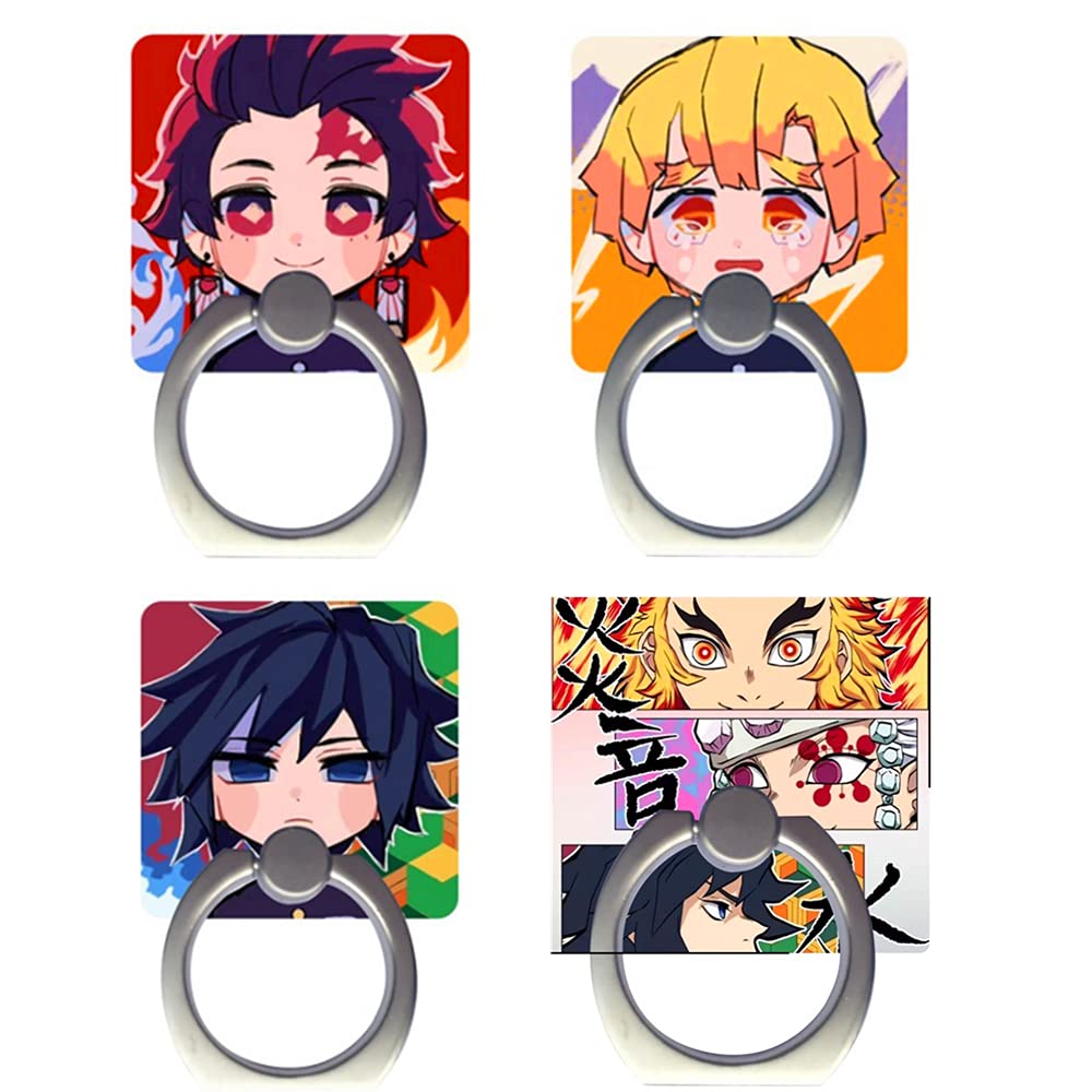 Kerr's Choice Anime Slayer Phone Ring Holder - Adjustable Finger Grip Stand for Smartphones, Tablets & iPad - Cute Japanese Phone Accessories - Perfect for Watching Videos, Gaming & Hands-Free Use