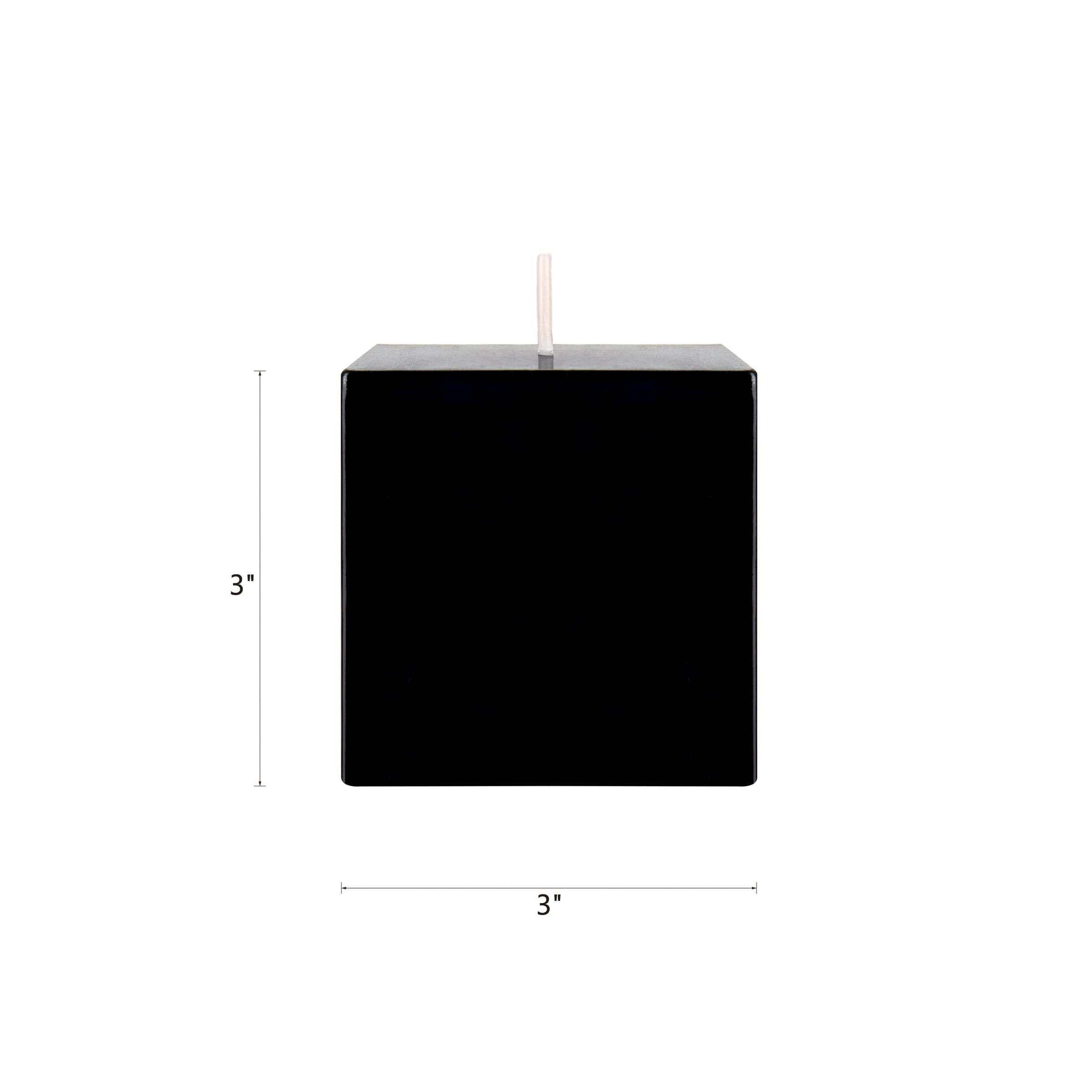 Premium Unscented Black Square Pillar Candles 6-Pack - 3x3 Inch Hand-Poured Pure Wax Candles for Home Decor, Wedding Centerpieces, Birthday Parties, Holiday Celebrations & Special Events - Elegant Ambiance Lighting for Dining Tables, Fireplace Mantels & Romantic Settings