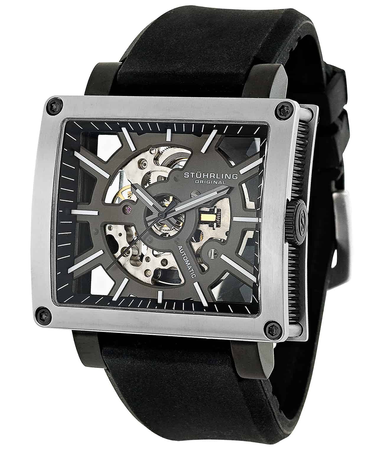 Axis 257 Automatic 46mm Skeleton Watch for Men - Luxury Mechanical Timepiece with Transparent Dial - Perfect for Business, Formal Occasions & Gift Giving