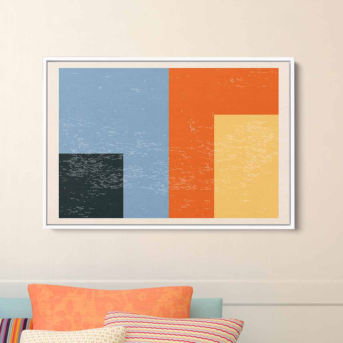 Orange Abstract Wall Art Canvas 9212 - Modern Hand Painted Home Decor for Living Room, Bedroom & Office - Perfect for Contemporary Interior Design
