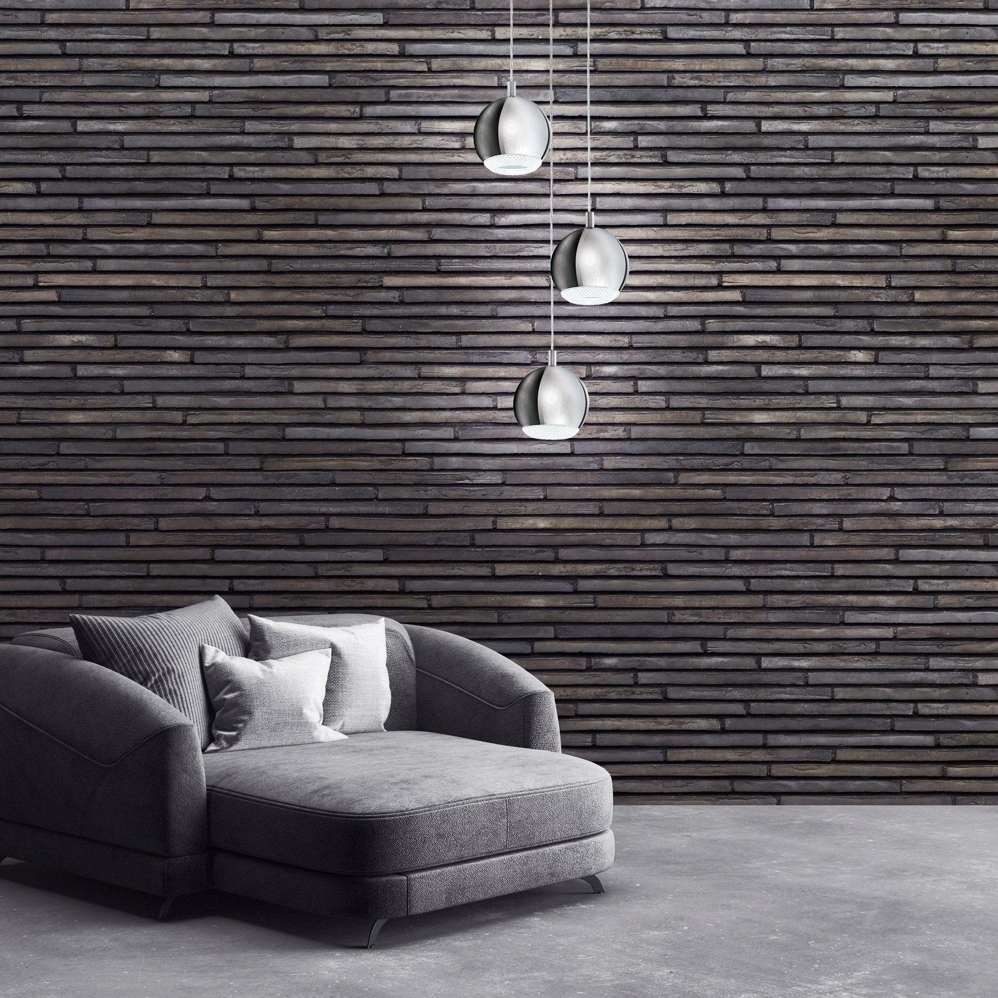 Eglo Conessa 3-Light Chrome & Crystal Ceiling Pendant - Modern Dining Room & Kitchen Island Lighting Fixture