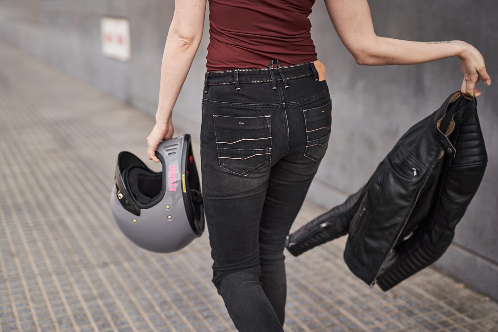 SHIMA Devon Women's Motorcycle Jeans - CE Certified Knee & Hip Armor, FiberQL Reinforced, Ventilated Slim Fit Riding Pants (Black, 26 Long) for Urban Commuting & Adventure Touring