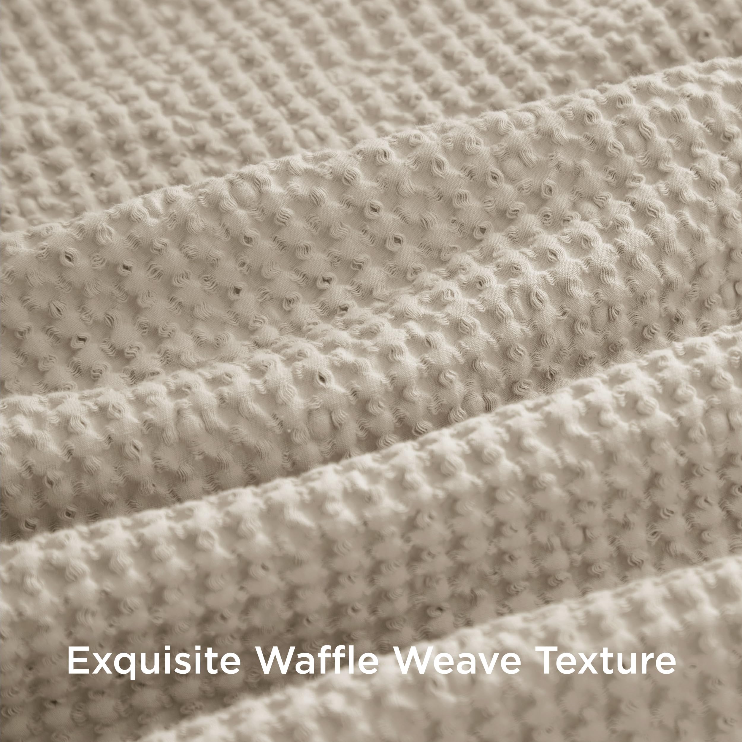Bedsure 100% Cotton Waffle Weave Euro Sham Pillowcases 26x26 Inches 2 Pack - Envelope Closure for Bed, Sofa & Couch - Home Decor & Gift Idea - Breathable & Soft for All Seasons