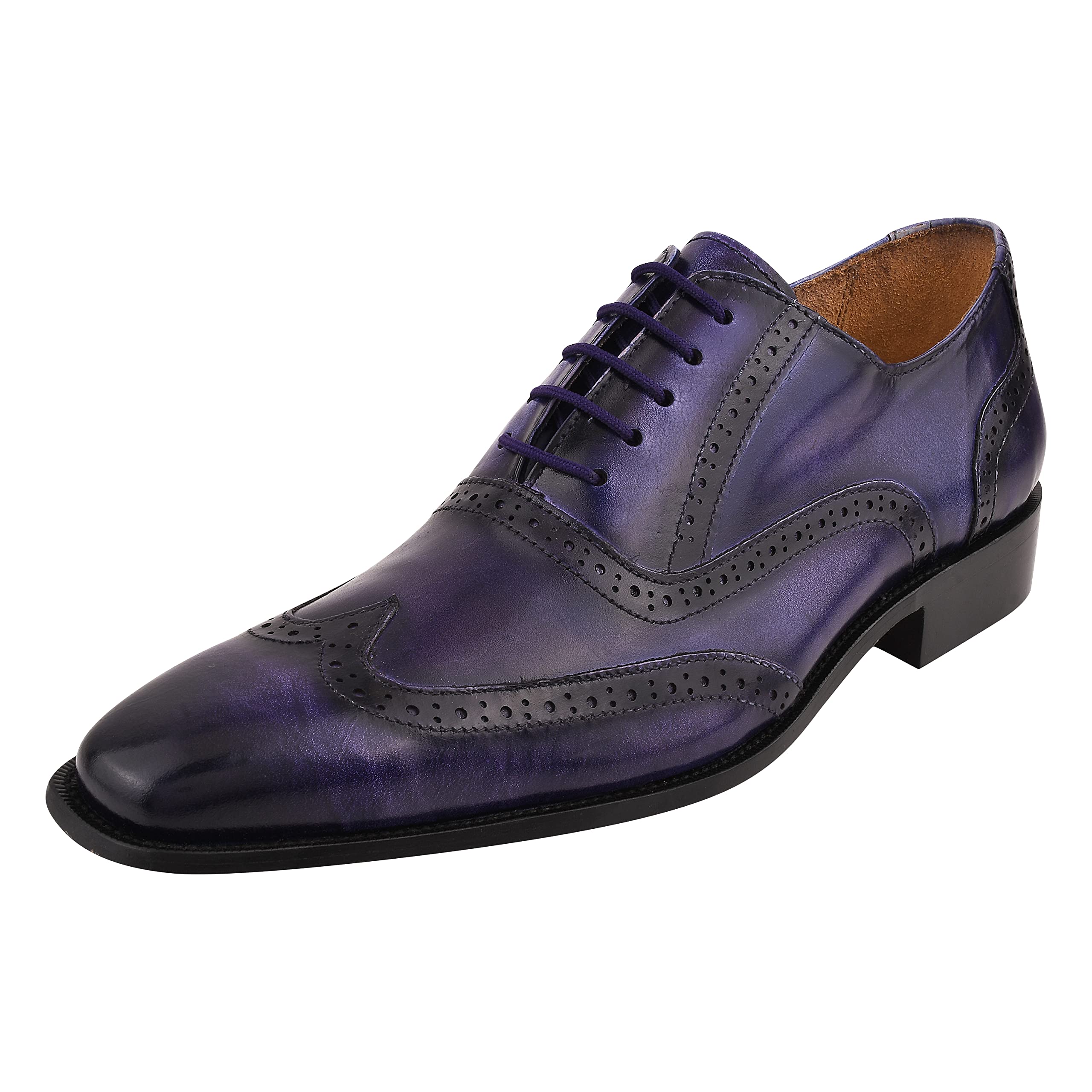 Liberty Footwear LIBERTYZENO Men's Wingtip Brogue Dress Shoes - Genuine Leather Lace Up Oxfords for Business & Formal Occasions - Perfect for Office, Weddings & Special Events