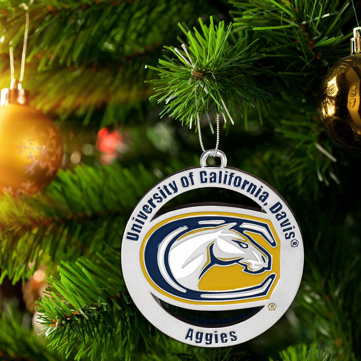 NCAA UC Davis Aggies Christmas Ornament - Fan Frenzy Gifts for College Sports Decor, Holiday Tree Decorations & Alumni Gifts