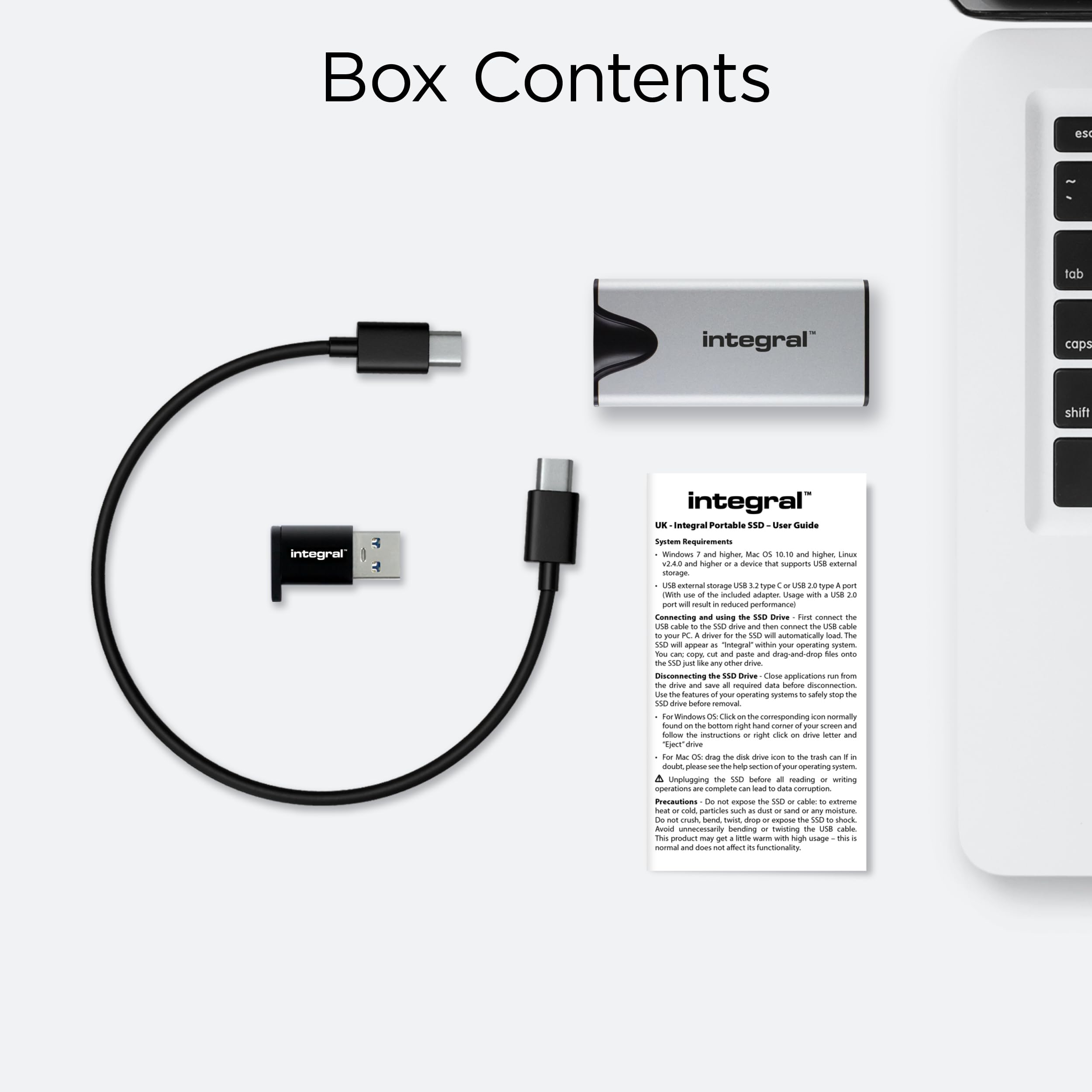 Integral SlimXpress Pro 1TB External SSD - Ultra Fast 2000MB/s Read/Write Speed, USB-C 3.2 Gen 2x2 Portable Solid State Drive, Aluminum Body for Mac PC Android PS5 Xbox - Perfect for Gaming, 4K Video Editing & Data Backup On-The-Go