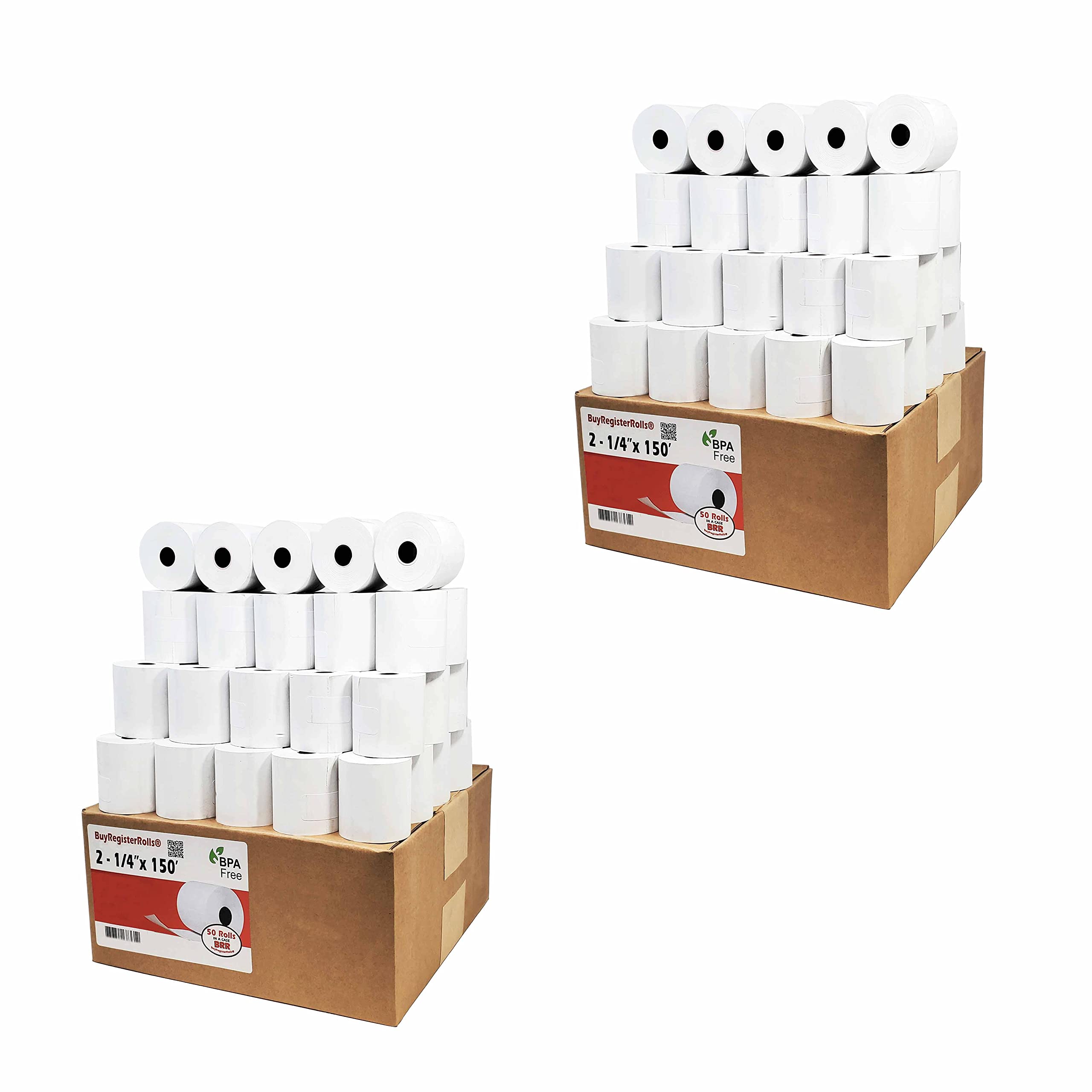 2 1/4 x 150 Thermal Paper Rolls - 100 Rolls Value Pack | BPA Free Premium Quality Receipt Paper for POS, ATM & Credit Card Terminals | Ideal for Retail Stores, Restaurants & Small Businesses