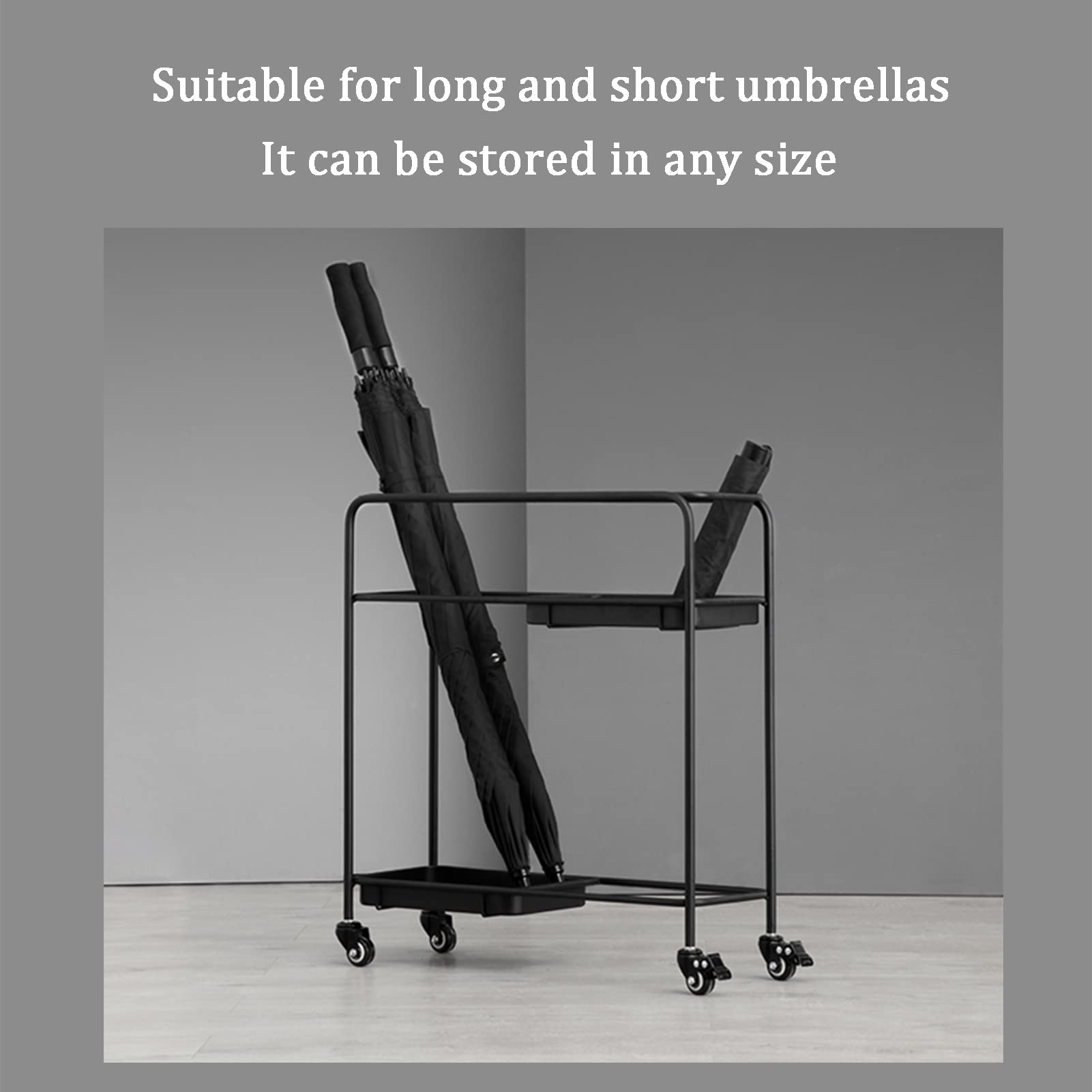 Metal Wrought Iron Umbrella Stand - Commercial & Modern Umbrella Holder for Hotels, Restaurants & Lobby Storage - Durable Indoor/Outdoor Umbrella Organizer Rack