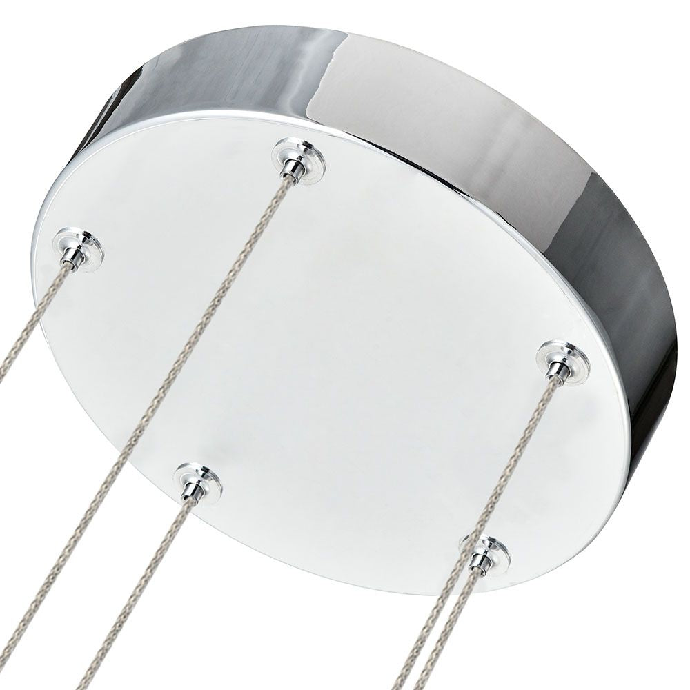 VONN Amalfi 5-Light LED Chandelier with Cone Shades in Polished Chrome - Modern Ceiling Light Fixture for Dining Room, Living Room & Bedroom