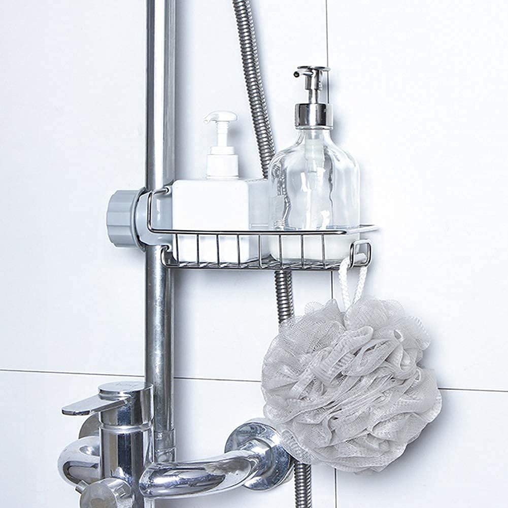 Stainless Steel Sink Caddy Organizer with Towel Holder - Practical Kitchen Faucet Shelf & Drain Rack for Soap and Sponges - Snap-On Tap Organizer Clip Storage (Set of 1) - Perfect for Small Kitchen Spaces and Bathroom Sink Organization