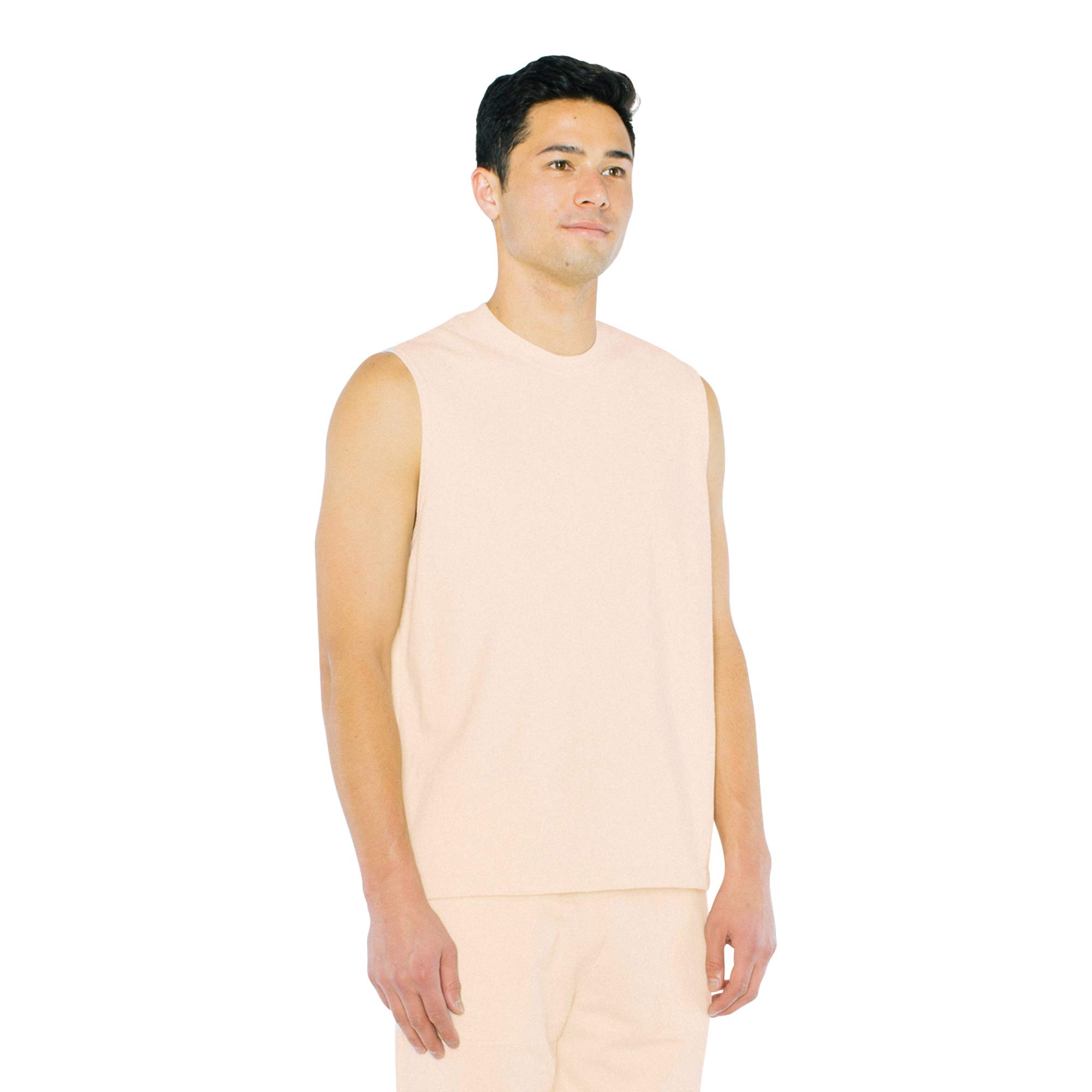 American Apparel Men's French Terry Sleeveless Muscle Tank Top - Breathable Workout Shirt for Gym, Running & Summer Outdoor Activities