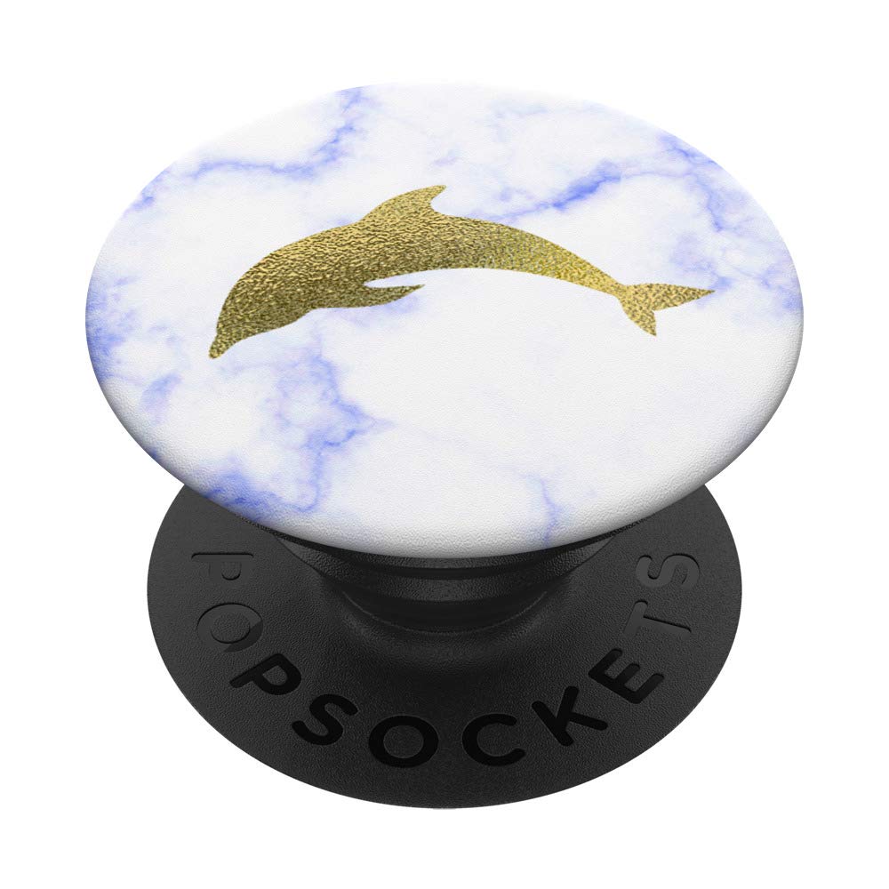 Yellow Dolphin White PopSockets PopGrip - Interchangeable Phone Grip & Stand for iPhone, Samsung, Tablets | Perfect for Gaming, Selfies, and Hands-Free Viewing
