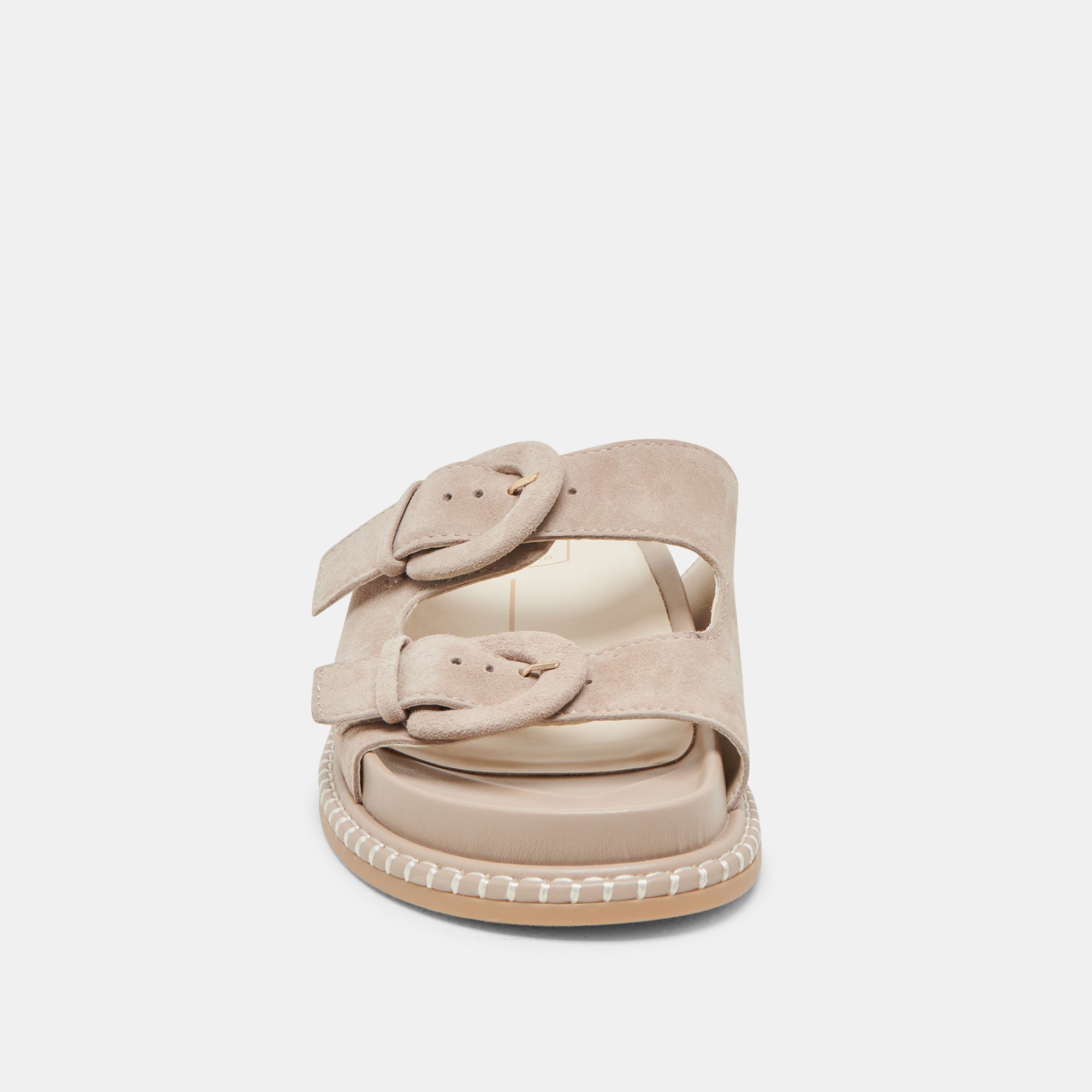 SHAUNY Women's Sandals - DK Taupe Suede Comfortable Slide Sandals for Summer, Beach, and Casual Wear