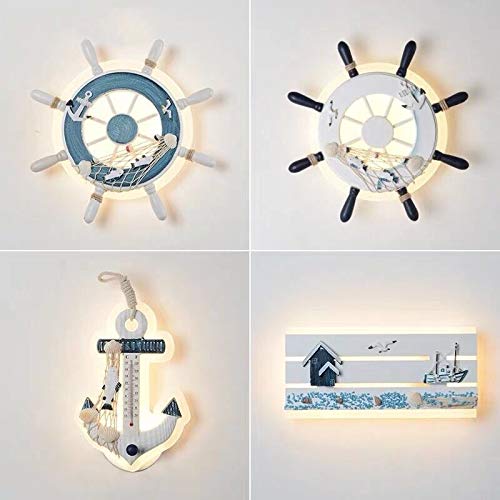 Mediterranean Style Baby Kids Room Wall Lamp - Adjustable Temperature Night Light for Girls & Boys - Nursery, Bedroom, Corridor Decor - Perfect for Bedtime Reading & Safe Nighttime Navigation