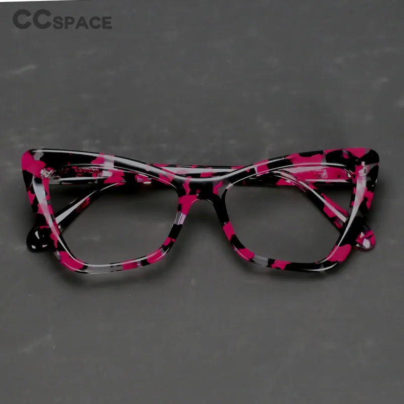 CCspace Women's Full Rim Cat Eye Acetate Reading Glasses for Hyperopia - Stylish & Lightweight Eyewear for Work, Reading, and Daily Use