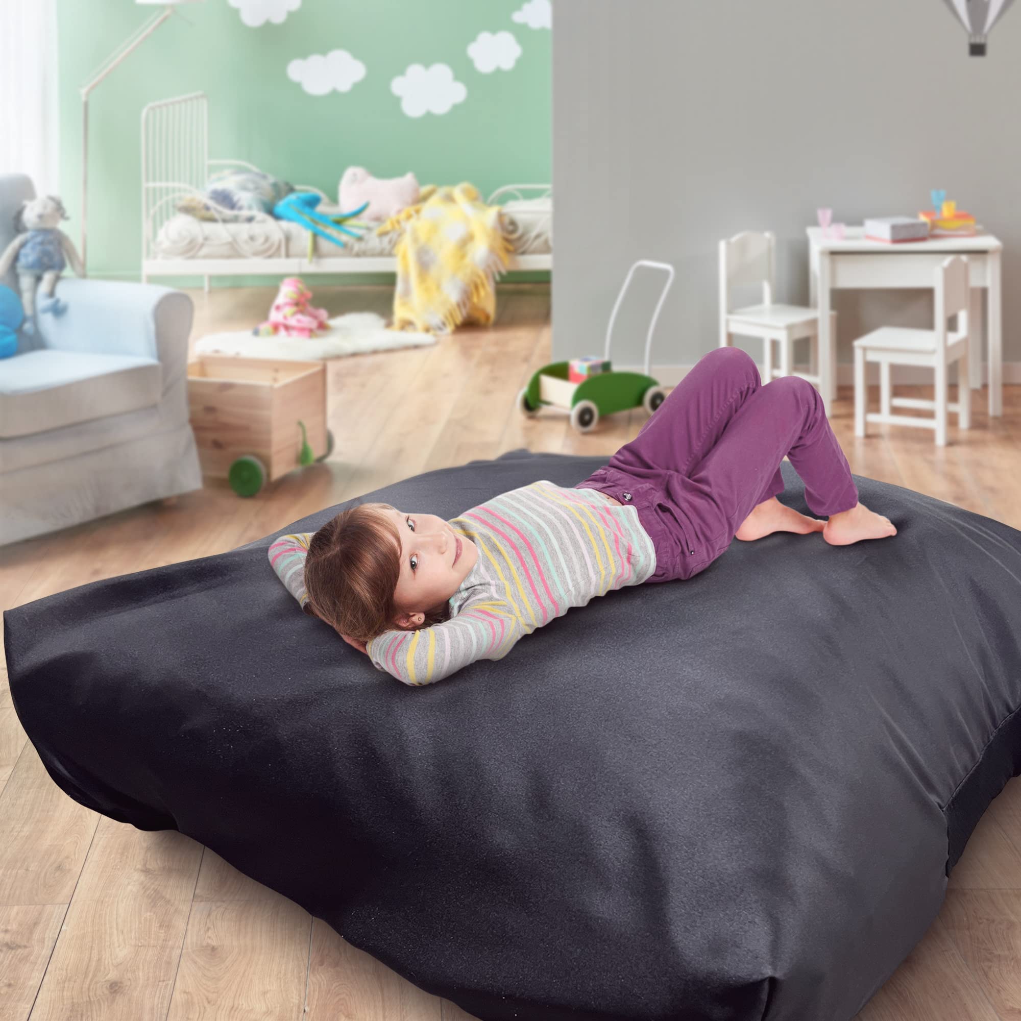FoamTouch Black Crash Pad with Foam Blocks for Kids & Adults - Sensory Therapy Mat with Waterproof Cover - Perfect for Autism, ADHD, Occupational Therapy & Playrooms