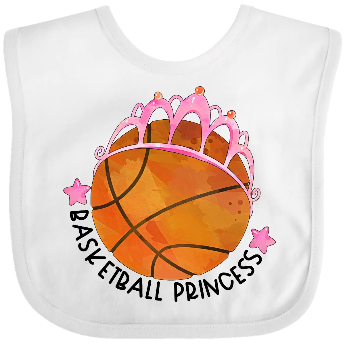 Inktastic Basketball Princess Tiara Baby Bib - Cute & Soft Drool Bib for Toddlers & Infants - Perfect for Basketball Games, Parties & Everyday Use