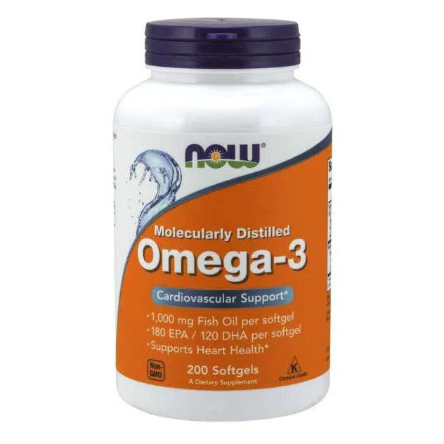 NOW Omega-3 Fish Oil 1000mg Softgels - Molecularly Distilled, High EPA & DHA, Heart & Brain Health Support - Perfect for Daily Supplement & Active Lifestyle