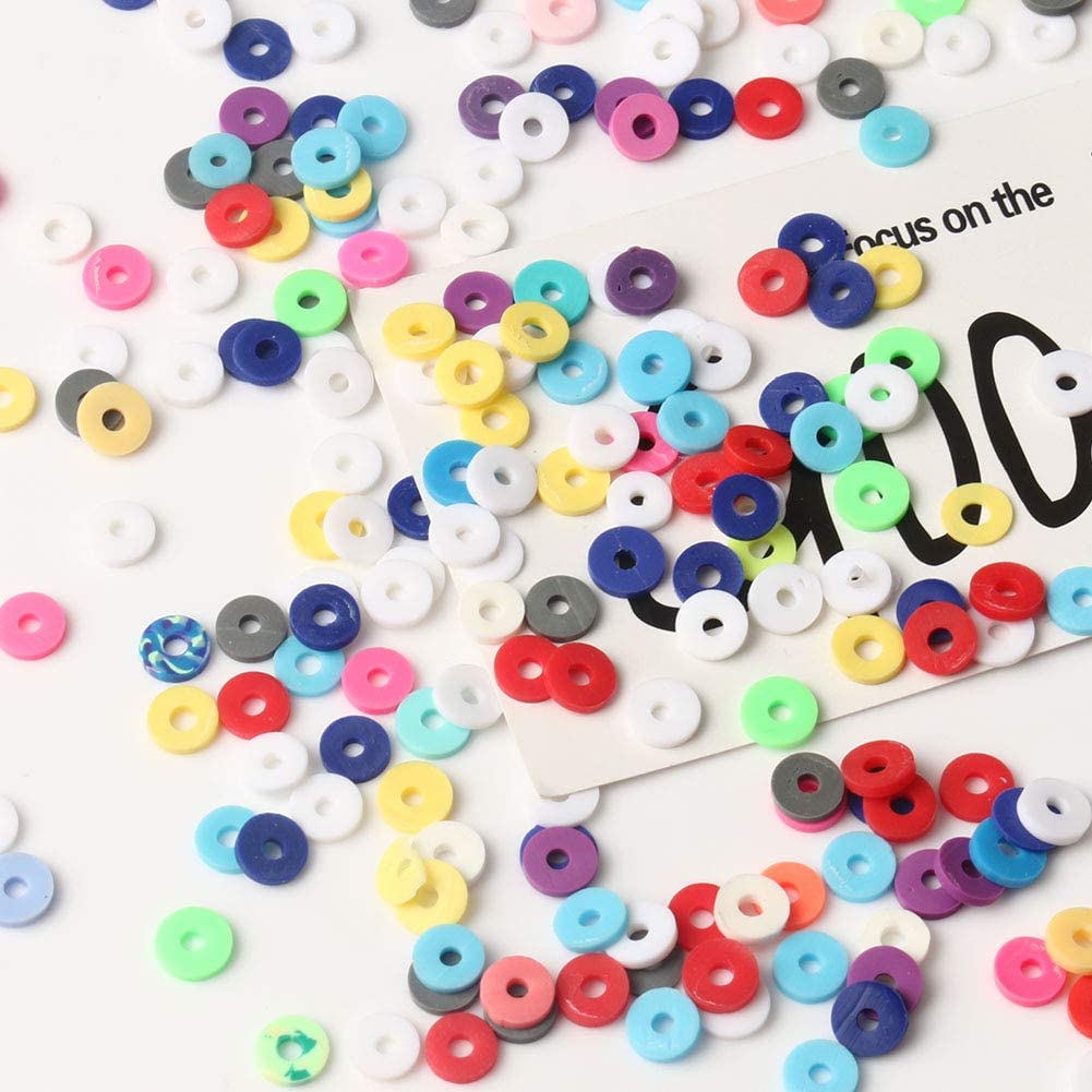 3600pcs Light Coffee Polymer Clay Beads for Jewelry Making - 6mm Flat Round Spacer Beads (10 Strands) - Perfect for DIY Bracelets, Necklaces & Earrings - Great for Crafting, Gifts & Boho Style Accessories