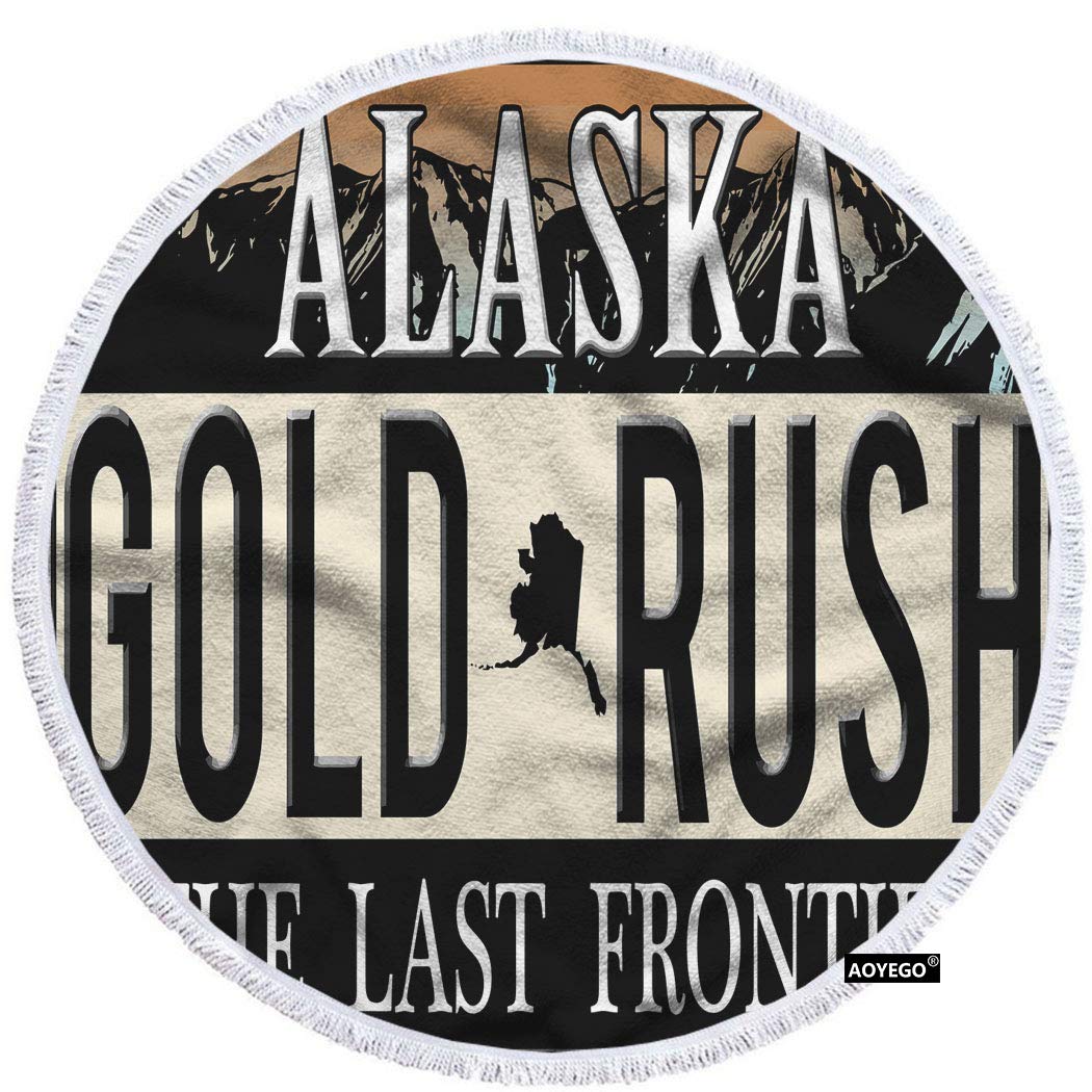 Premium AOYEGO Gold Rush Alaska The Last Frontier Beach Towel - 63