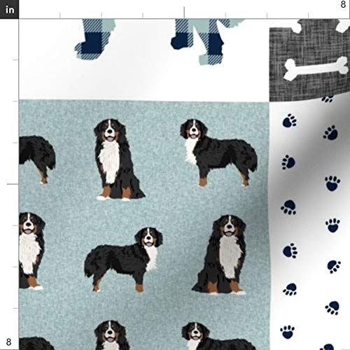 Bernese Mountain Dog Printed Minky Fabric - Soft Plush Fat Quarter for Baby Blankets, Quilt Backing & Sewing Projects - Pet Portrait Wholecloth Cheater Quilt Fabric - Perfect for DIY Crafts, Home Decor & Gift Making