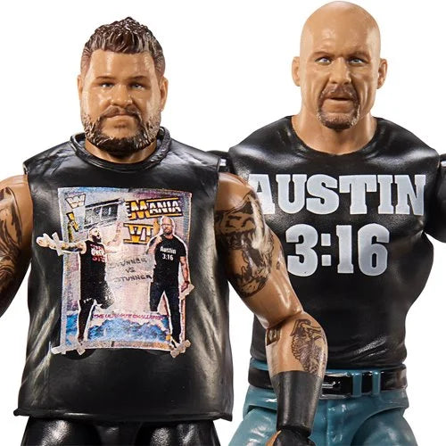 Kevin Owens vs Stone Cold Steve Austin WWE Main Event Series Showdown 2-Pack Action Figures - Collectible Wrestling Toys for Fans & Display