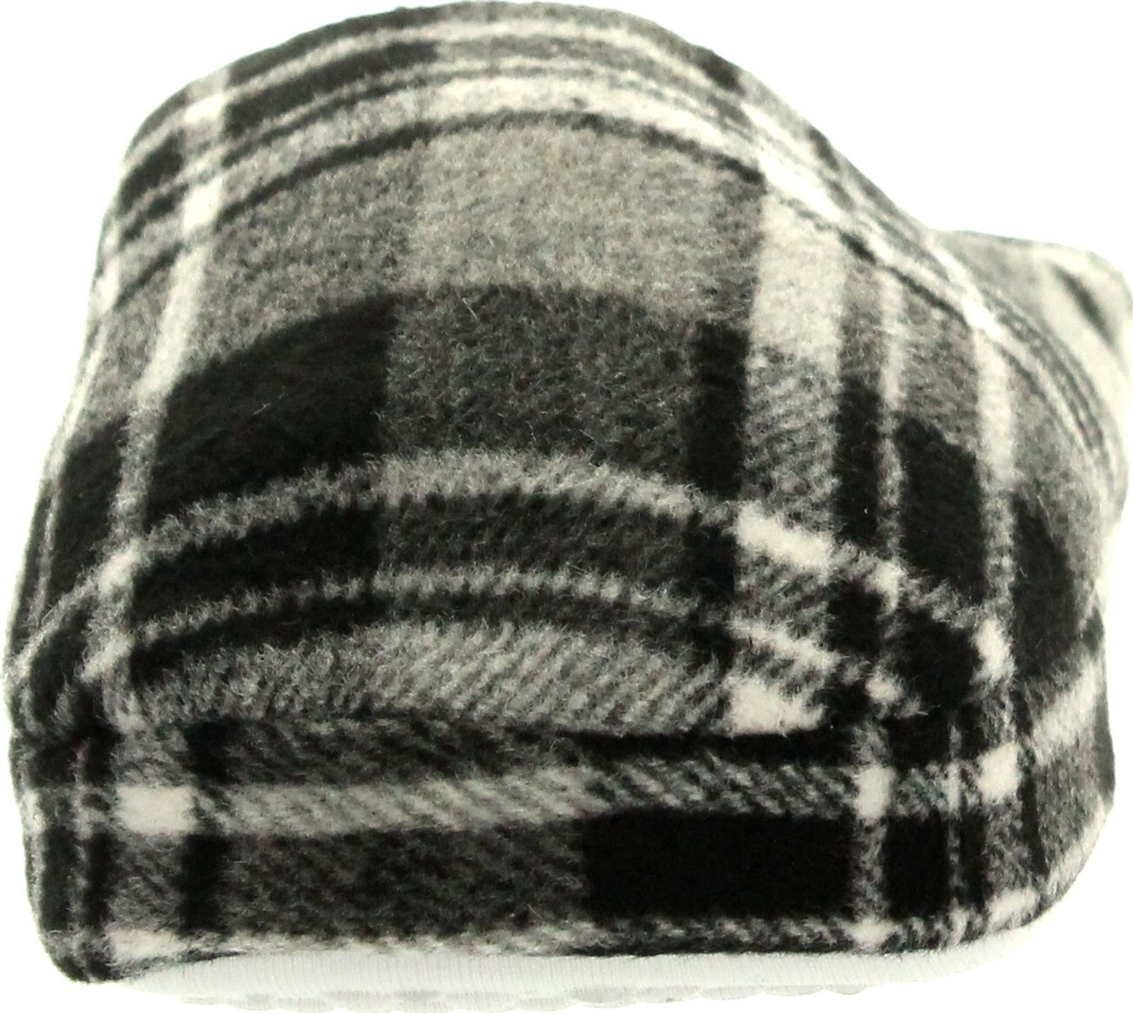 Empire Men's Open Back Plaid Fleece Slippers - Cozy Indoor House Shoes for Winter Comfort | Perfect for Lounging at Home, Relaxing by the Fireplace & Cold Weather Wear
