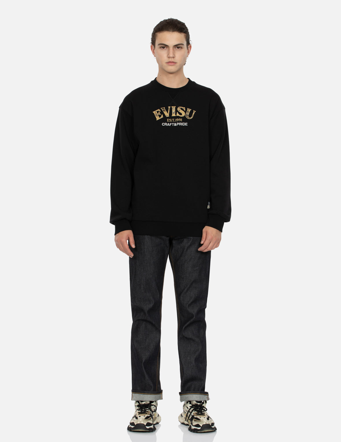 Custom Logo Brocade Appliqué Relaxed Fit Sweatshirt - Comfortable & Stylish Pullover for Casual Wear, Lounge & Street Fashion