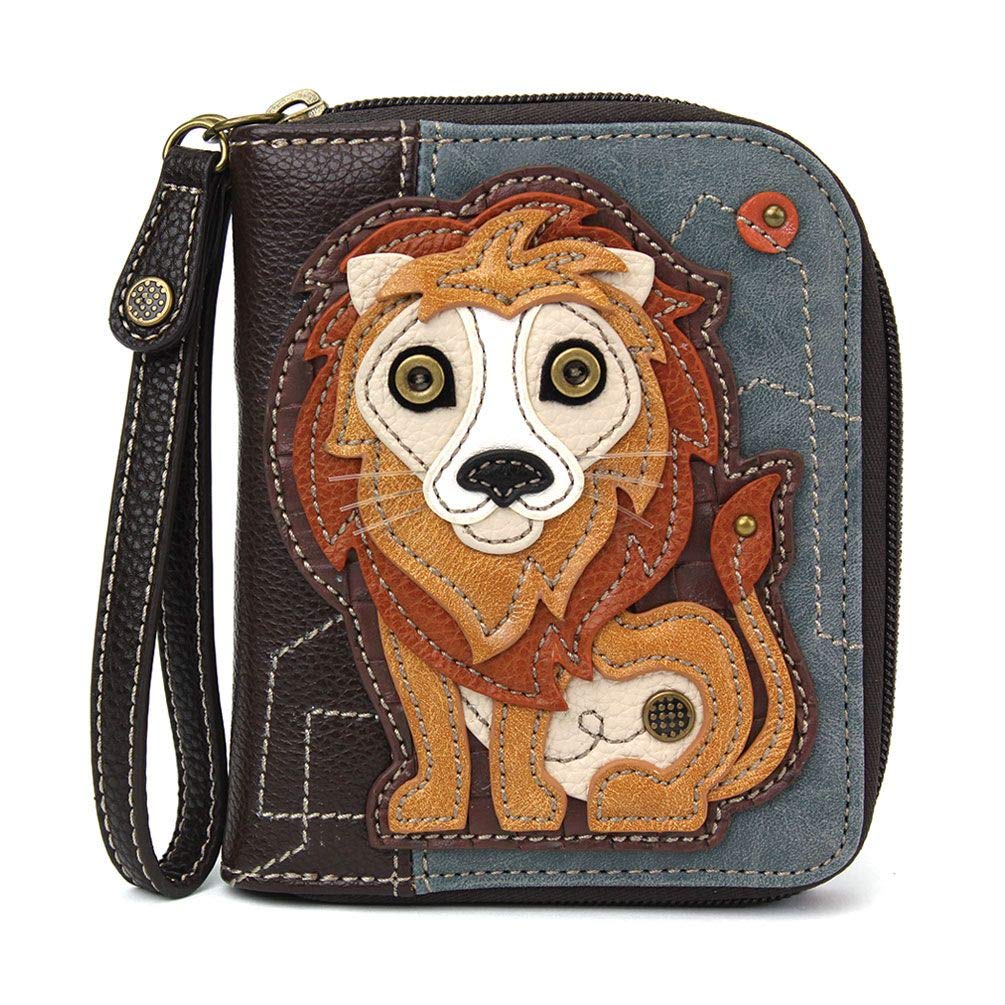 Chala Handbags Lion Zip-Around Wallet & Wristlet - Stylish RFID Blocking Leather Wallet for Women - Perfect for Travel, Shopping, and Everyday Use