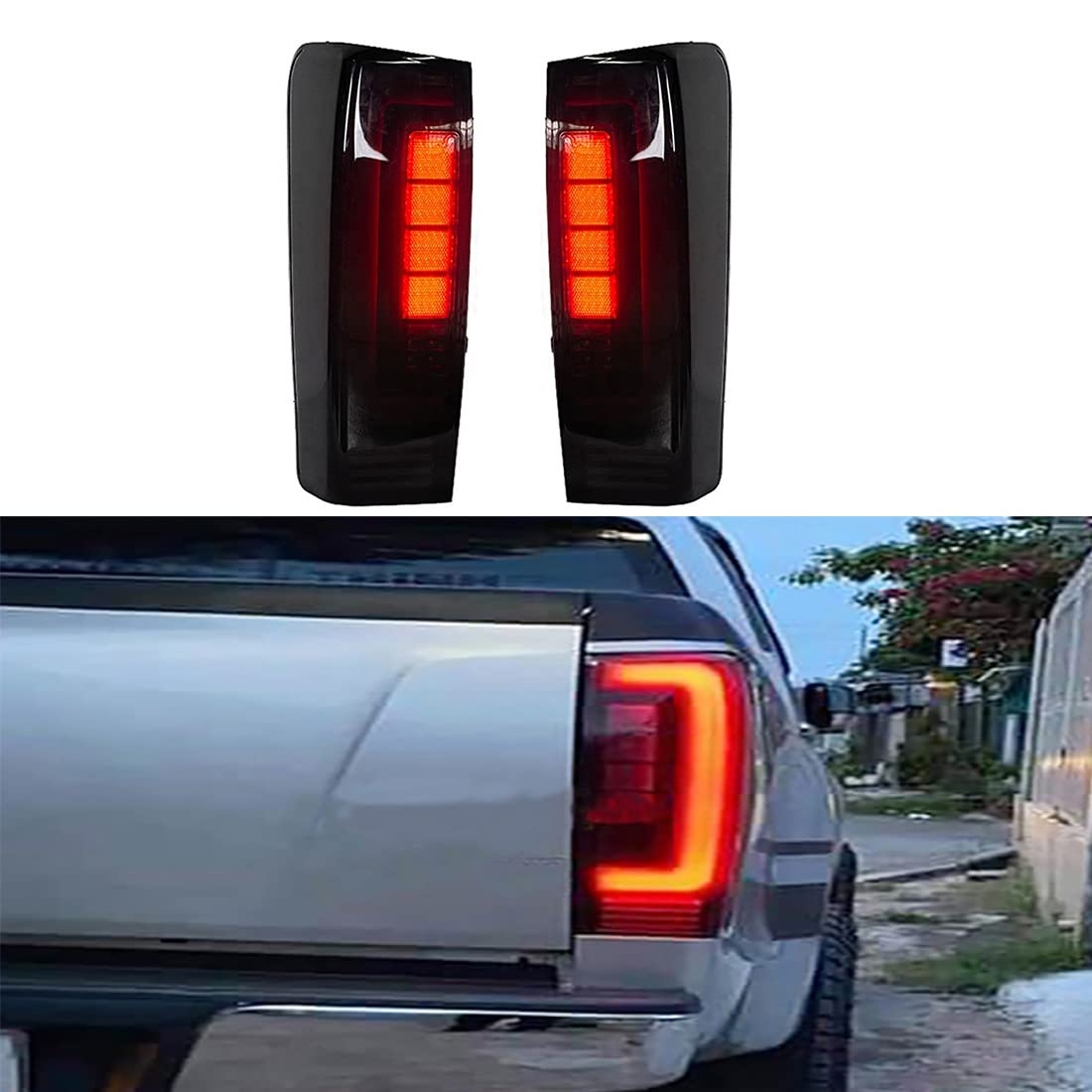 **LED Tail Light Rear Lamp Assembly for Isuzu D-Max 2015-2019 - White, Yellow & Red - Replacement for Broken or Damaged Lights - Perfect for Off-Roading & Night Driving**