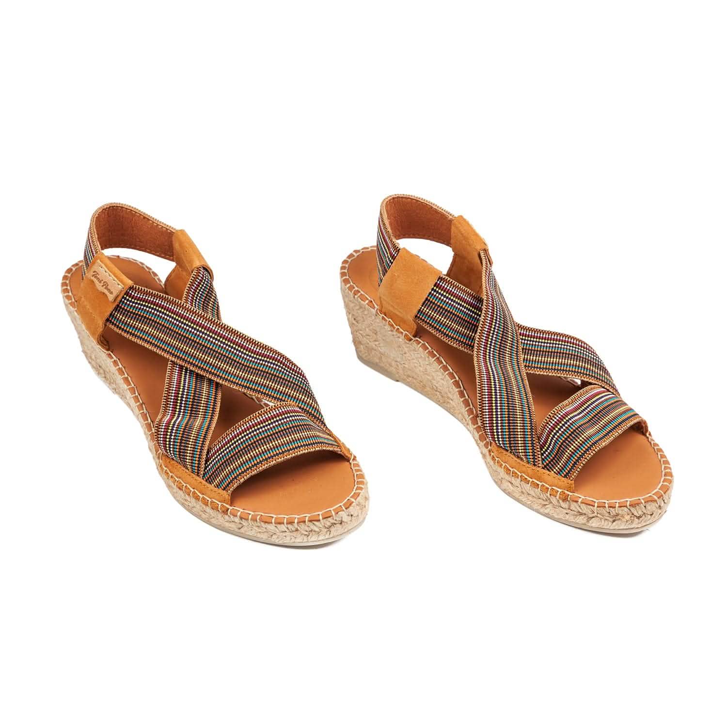 Women's Elastic Fabric Wedge Espadrille Shoes - Comfortable Summer Sandals for Casual Outings, Beach Vacations & Date Nights
