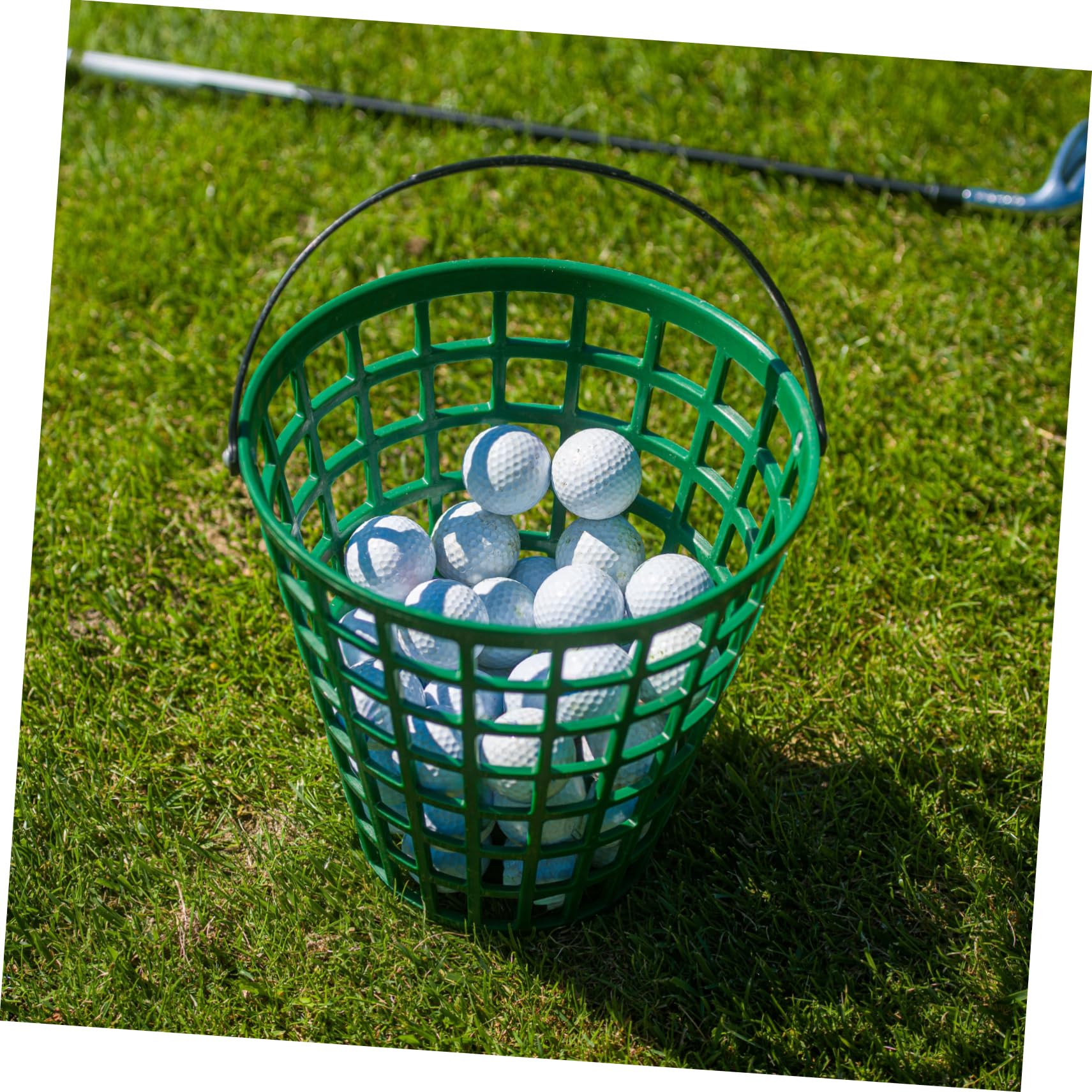 BESPORTBLE Golf Ball Picker Basket - Portable Golf Ball Collector with Hollow Design, Holds 50 Balls (Green) - Perfect for Driving Range Practice & Course Accessories