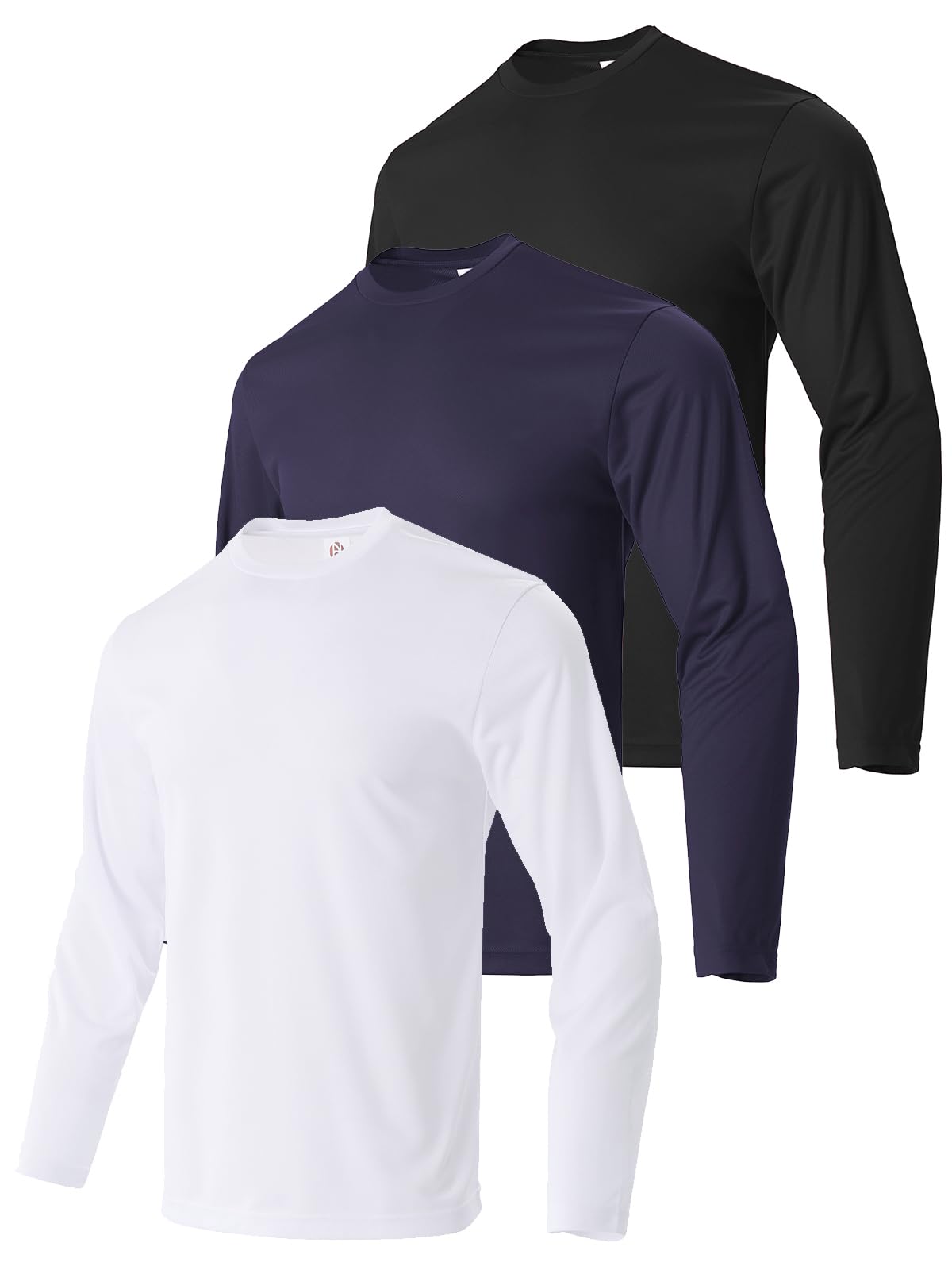 Facitisu Men's Long Sleeve T-Shirt - Soft Breathable Crew Neck Casual Tee for Running, Swimming, Cycling & Fishing - Perfect for Outdoor Sports and Summer Activities