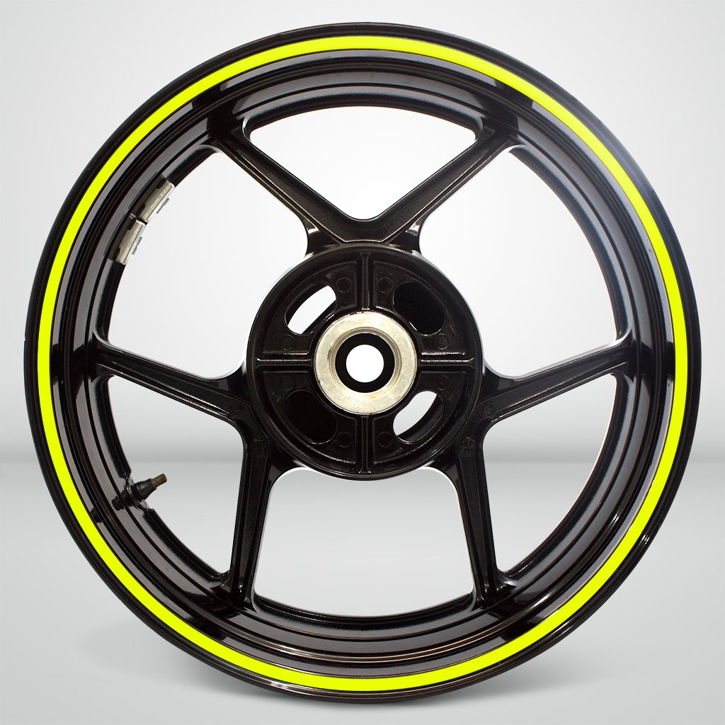 Stickman Vinyls Matte Yellow Thick Outer Rim Liner Stripe for Kawasaki Ninja 300 - Motorcycle Rim Decals for Enhanced Style & Protection