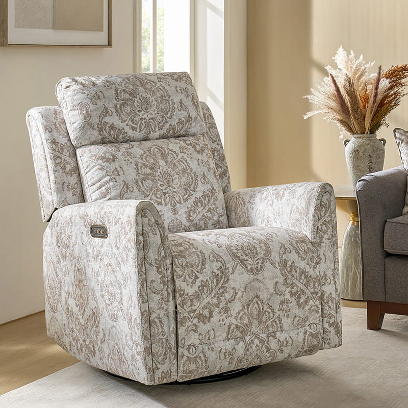 Alois Swivel Rocker Recliner Chair with Adjustable Headrest - Comfortable Living Room Furniture for Relaxing, Reading & Watching TV