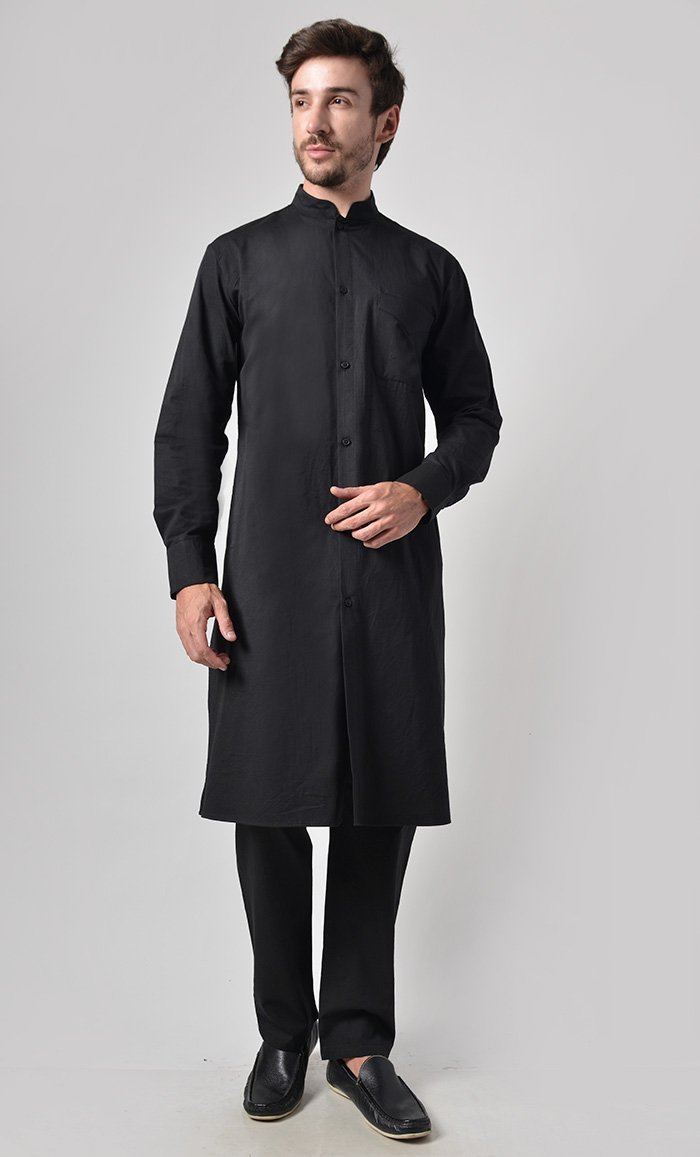 Men's Casual Button Down Cotton Tunic Set - Breathable & Comfortable Long Sleeve Shirt with Pants - Perfect for Work, Travel & Everyday Wear
