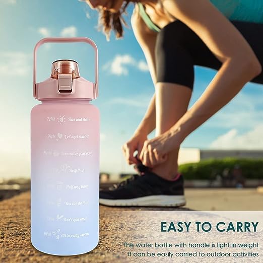 LUCKYMORDEN 3-Pack Motivational Water Bottle with Time Marker & Straw - BPA Free, Leakproof, Non-Toxic for Office, Gym & Sports - Stay Hydrated During Workouts, Hiking & Daily Activities