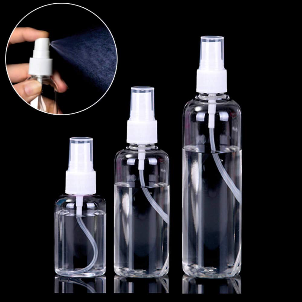 HARRODS 100ml Empty Small Plastic Spray Bottle Set (6-Pack) - Fine Mist Sprayer for Travel, Beauty, Hair Care & Home Cleaning
