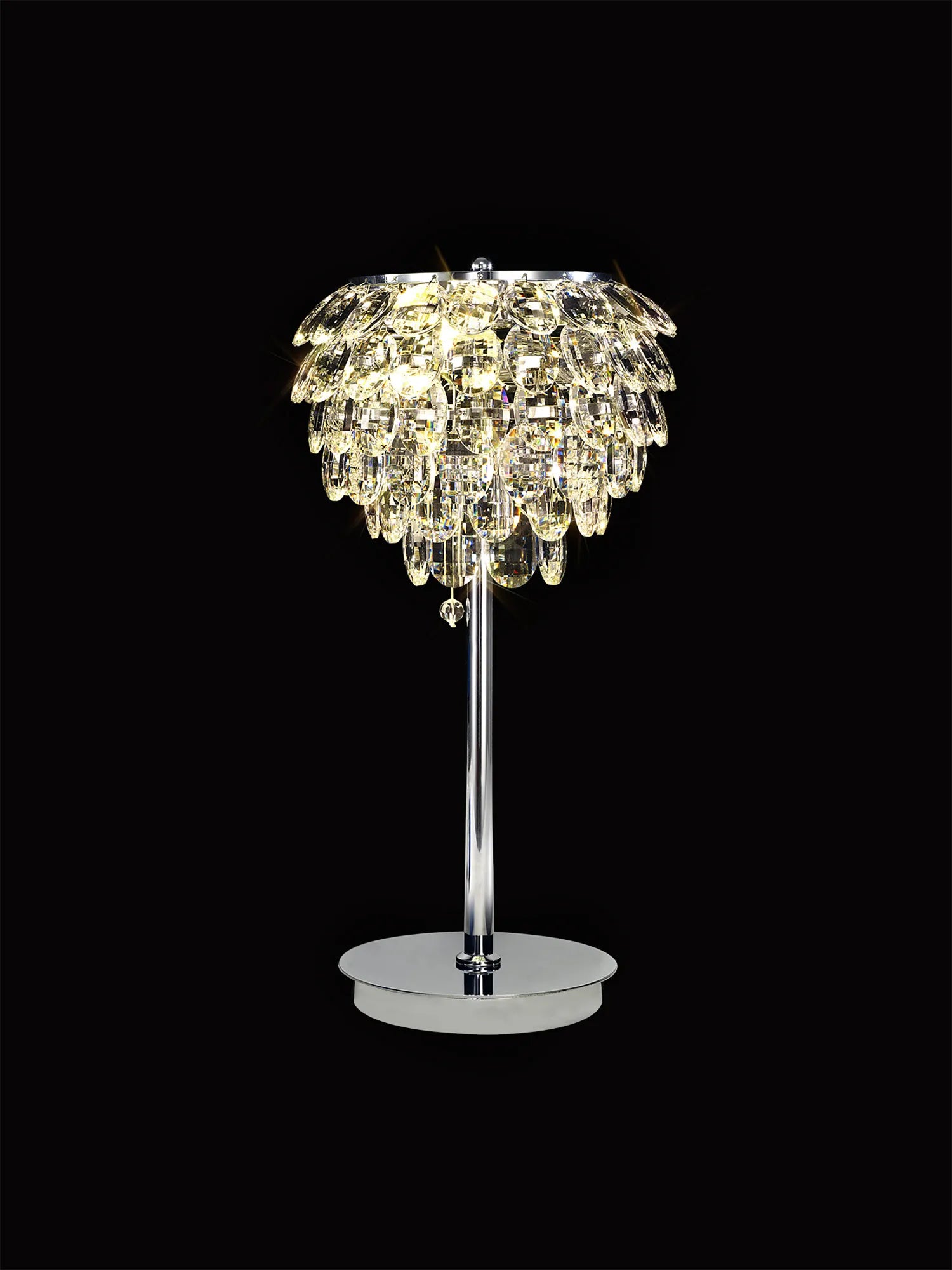 Elegant Consten Crystal Table Lamp with 2 E14 Bulbs - Perfect for Bedroom Nightstand, Living Room Decor, and Office Lighting