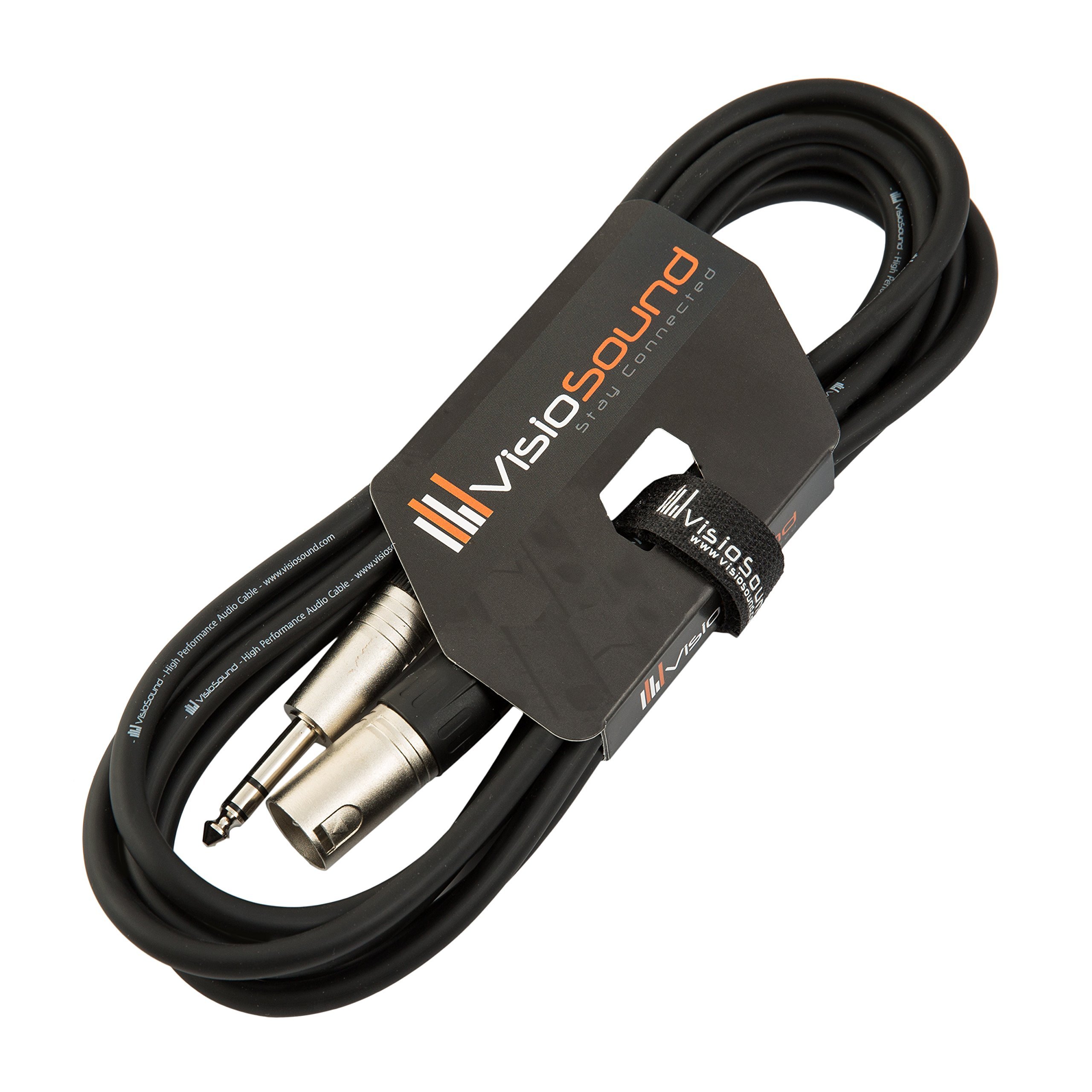 Professional Male XLR to 6.35mm TRS Balanced Audio Cable - 3m Black Shielded Speaker Wire for Studio Equipment, PA Systems & Live Performances