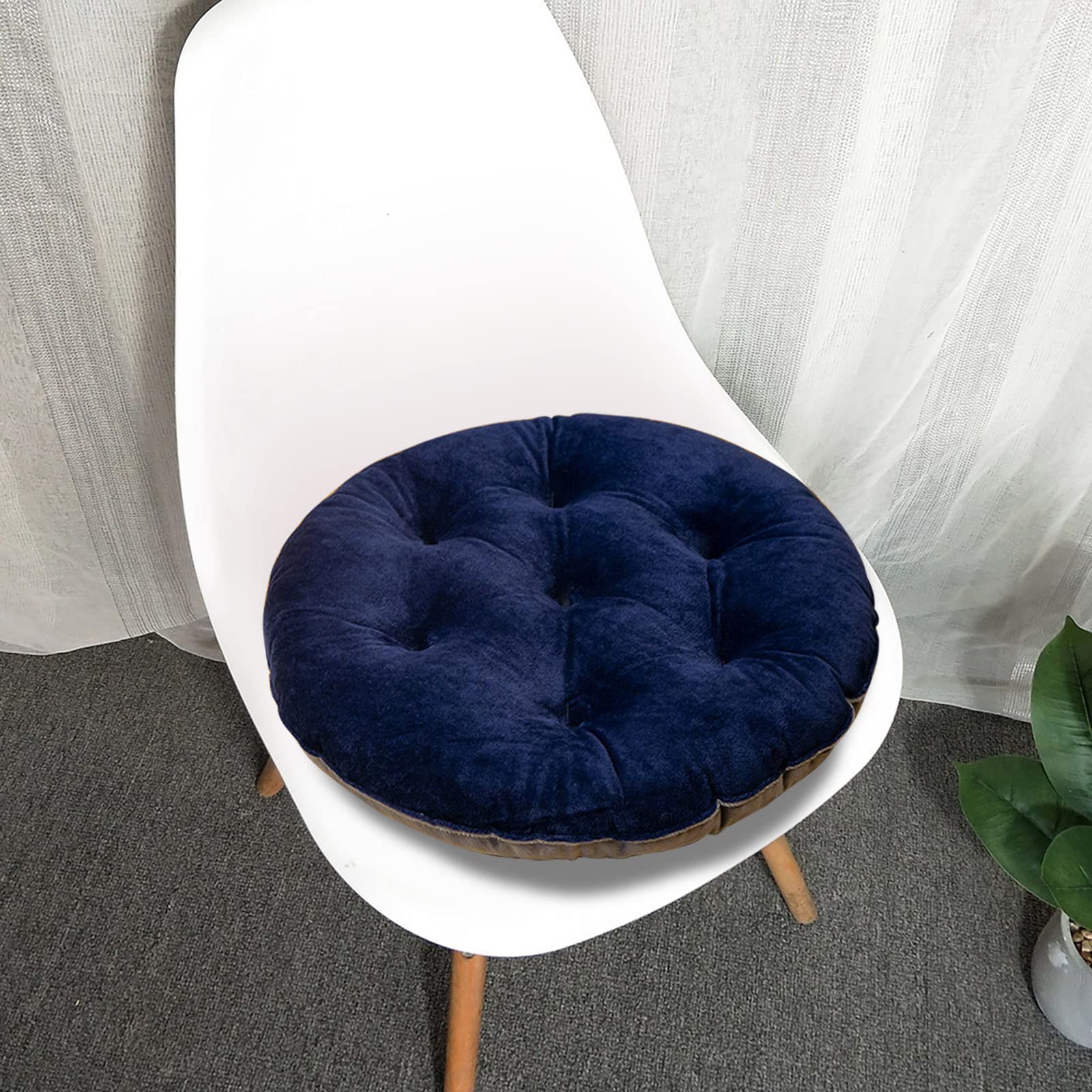 Round Velvet Seat Cushion with Crystal Decor - Comfortable Office Chair Cushion, Car Seat Cushion & Neck Pillow for Driving, Home & Office Use - Perfect for Students, Work & Long Commutes
