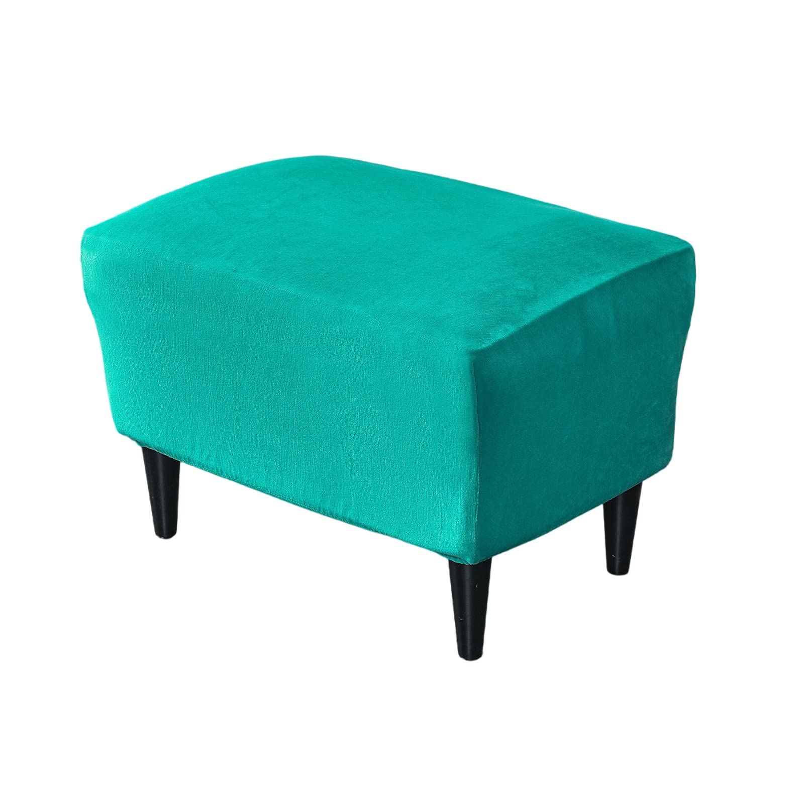 CRFATOP X-Large Velvet Ottoman Chair Cover - Stretchable Rectangle Storage Stool Slipcover with Elastic Bottom for Footrest, Sofa & Furniture Protection (04) - Perfect for Living Room, Bedroom & Home Decor