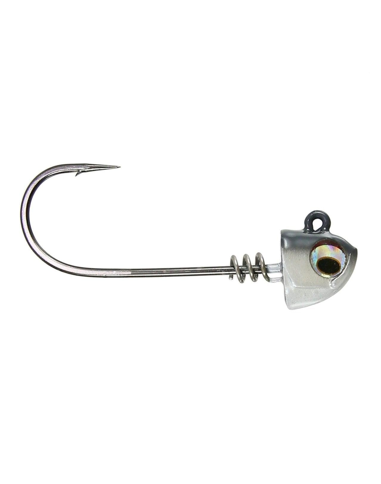 NLBN No Live Bait Needed Screw Lock Jig Heads for 8 Paddle Tails - Saltwater & Freshwater Fishing Lures for Bass, Trout, Walleye - Perfect for Kayak, Shore, and Boat Fishing