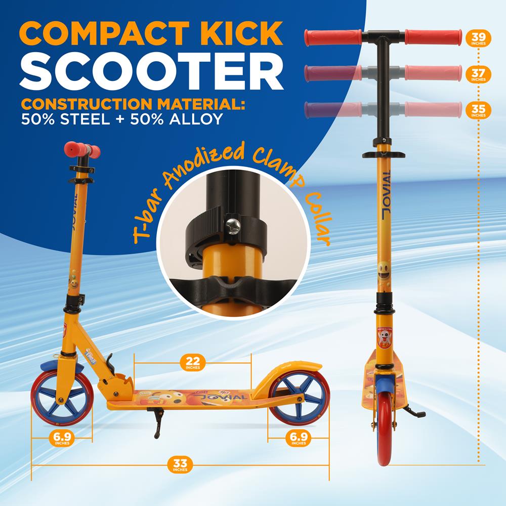 Foldable Kick Scooter for Adults & Teens - Lightweight Commuter Scooter with Adjustable Handlebar - Perfect for Urban Travel, Campus, and Last-Mile Commuting