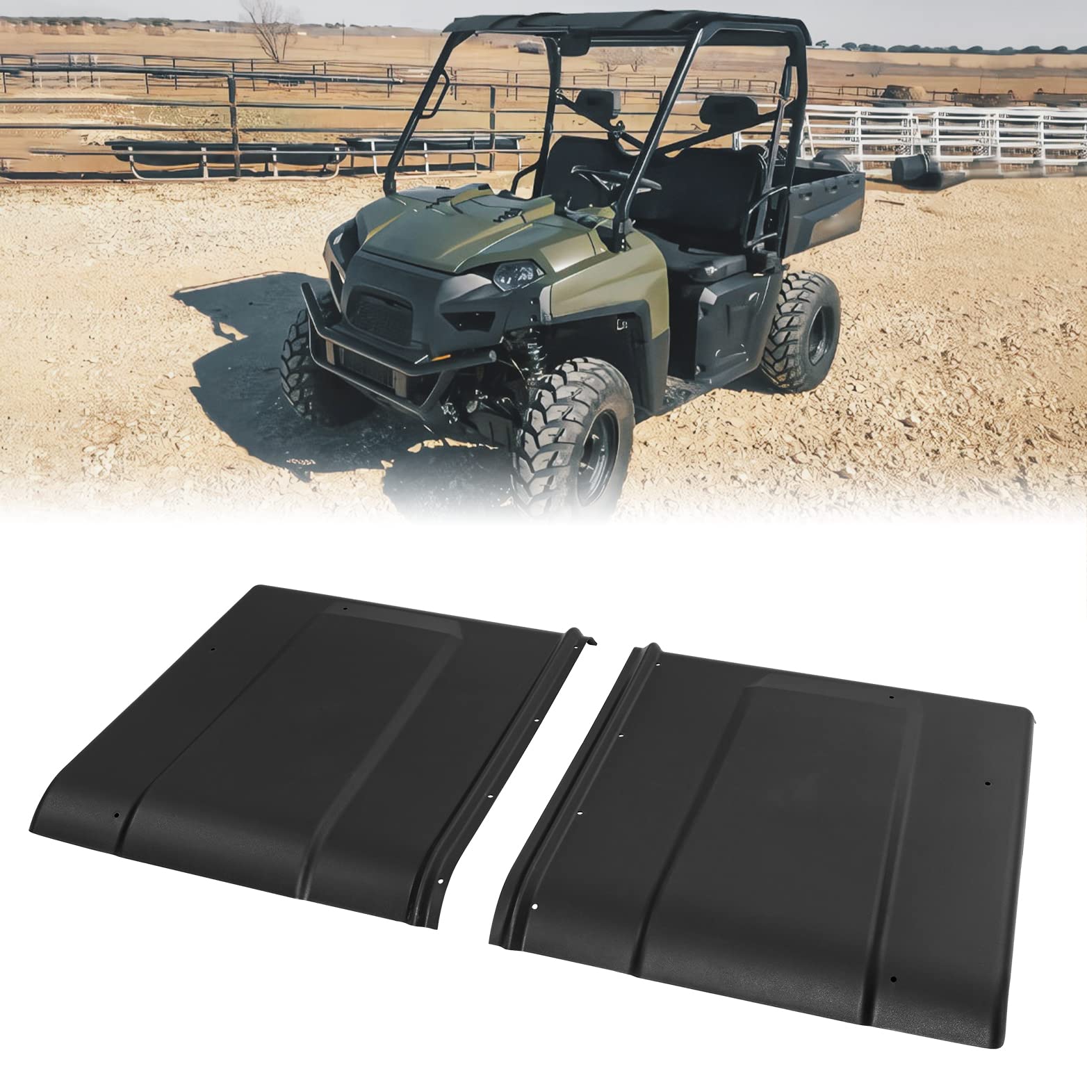 KEMIMOTO 570 Full Size Hard Plastic Sport Roof - 2-Piece Design for 2016-2025 Polaris Ranger 570 | Durable ATV UTV Accessory for Off-Roading & Outdoor Adventures