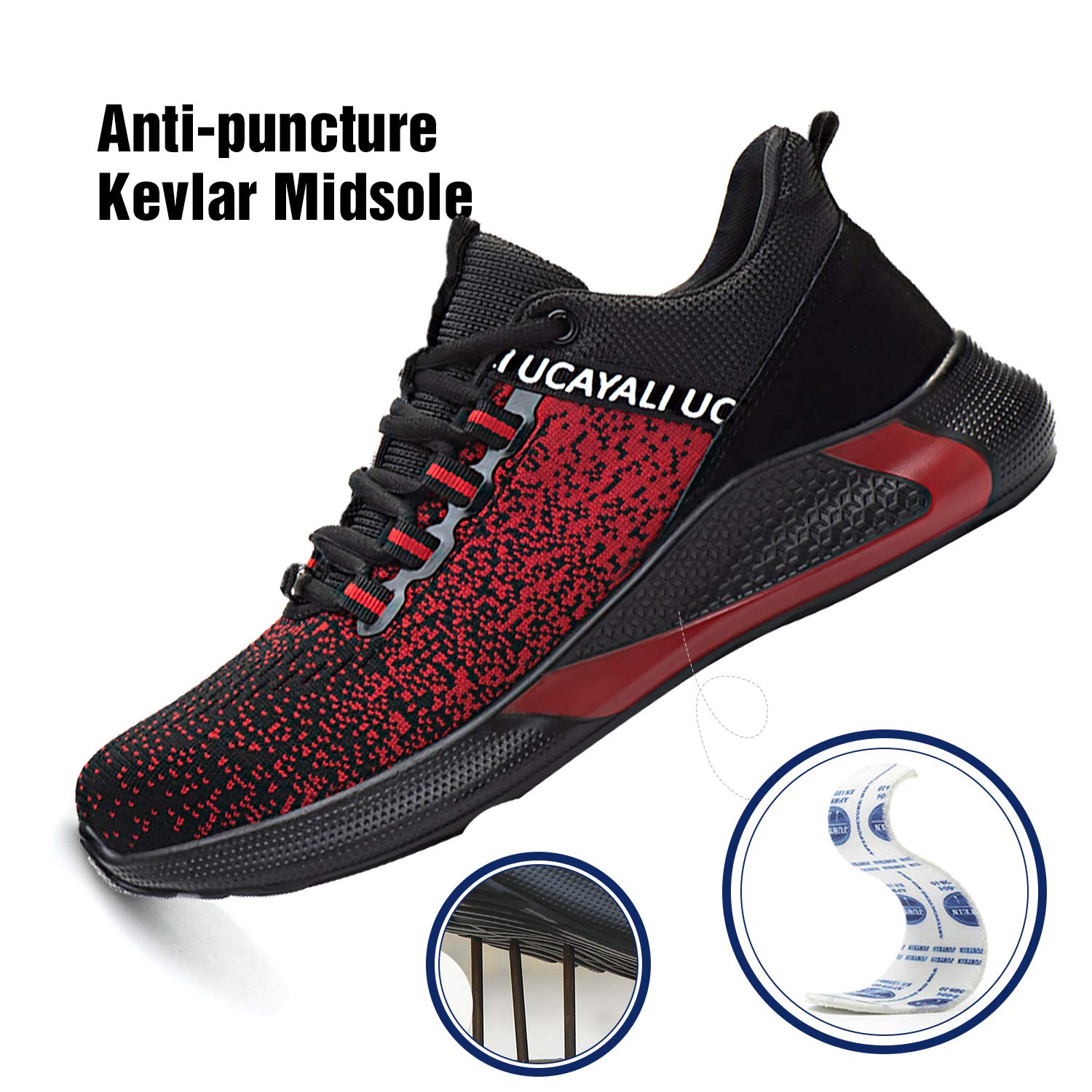 UCAYALI Steel Toe Work Shoes for Men & Women - Lightweight Breathable Safety Sneakers with Mesh Construction for Construction, Warehouse & Industrial Work